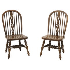 ETHAN ALLEN  Royal Charter Oak Bowback Windsor Dining Side Chairs - Pair B