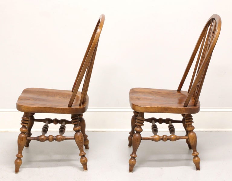 ETHAN ALLEN Royal Charter Oak Jacobean Windsor Dining Side Chairs