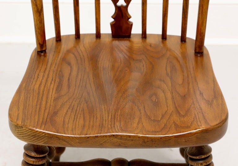 ETHAN ALLEN Royal Charter Oak Jacobean Windsor Dining Side Chairs