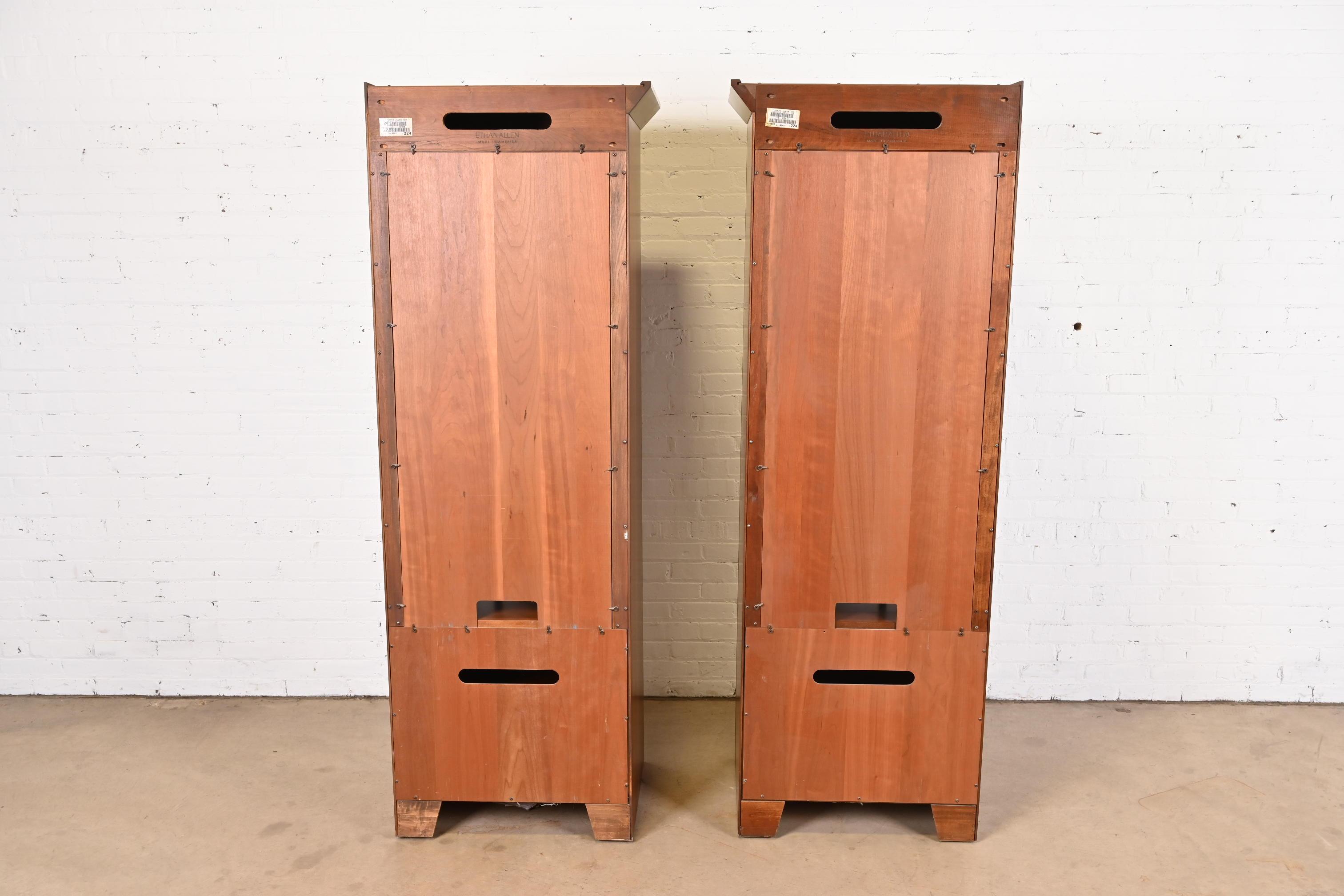 Shaker Cherry Wood Bookcases or Media Cabinets, Pair For Sale 7