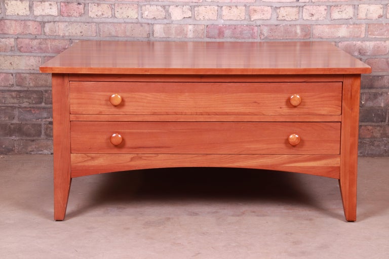 Ethan Allen Solid Cherry Arts and Crafts DoubleSided Coffee Table at