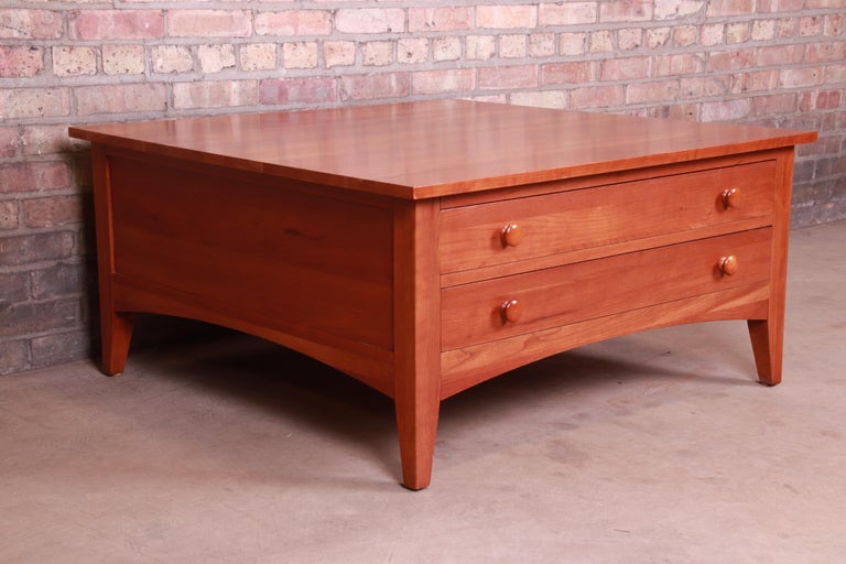 Ethan Allen Solid Cherry Arts and Crafts DoubleSided Coffee Table at