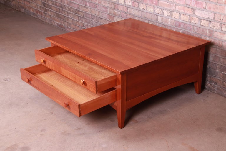 Ethan Allen Solid Cherry Arts and Crafts DoubleSided Coffee Table at