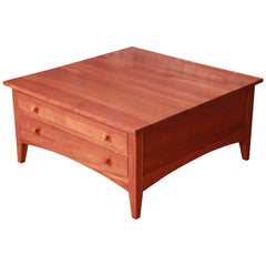 Retro Ethan Allen Solid Cherry Arts & Crafts Double-Sided Coffee Table