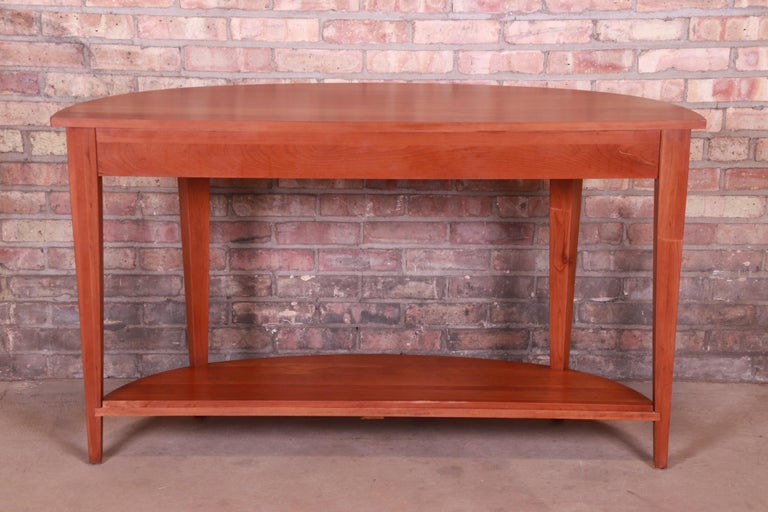 Ethan Allen Solid Cherry Demilune Console Table For Sale At 1stdibs