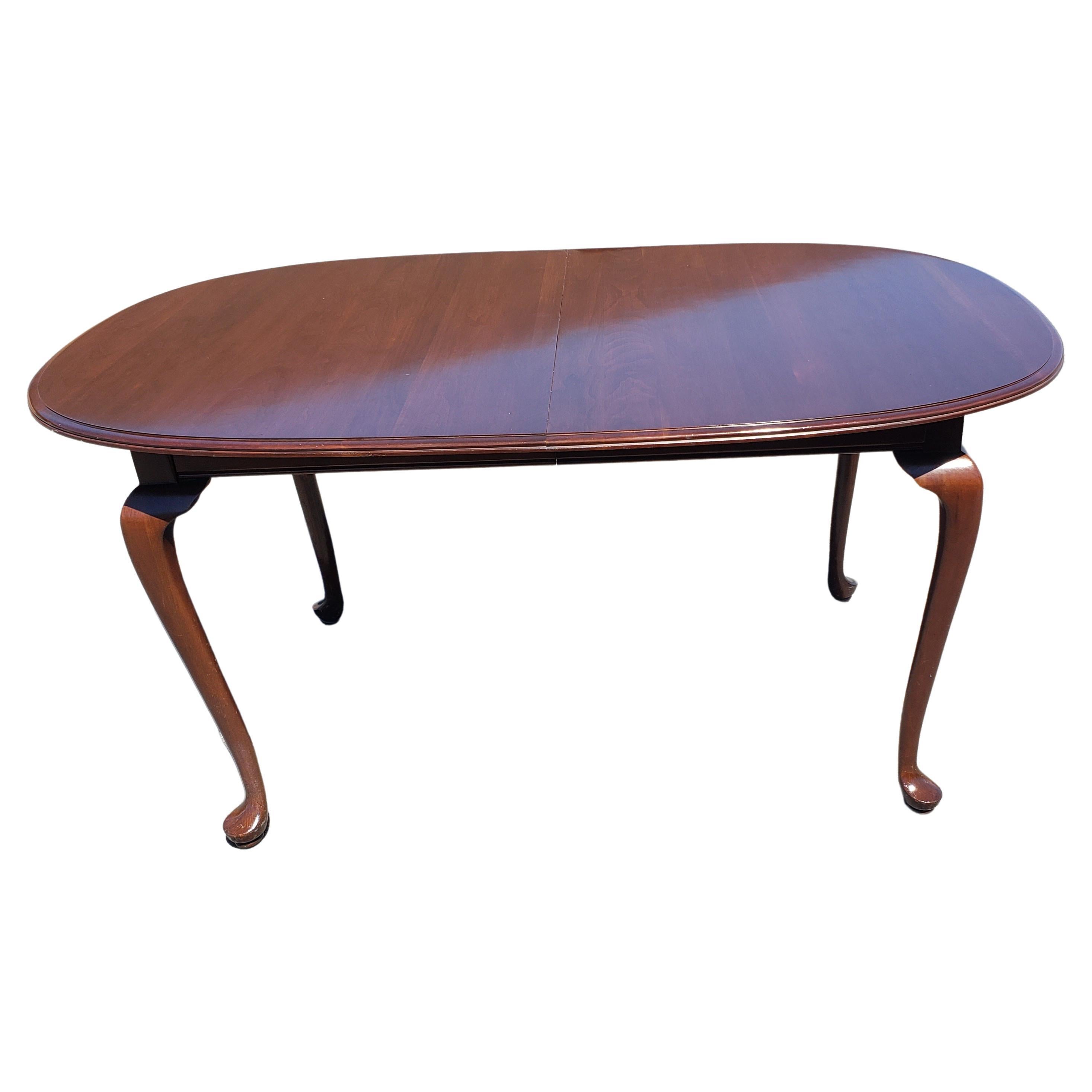 Modern Ethan Allen Solid Cherry Extension Dining Room Table
