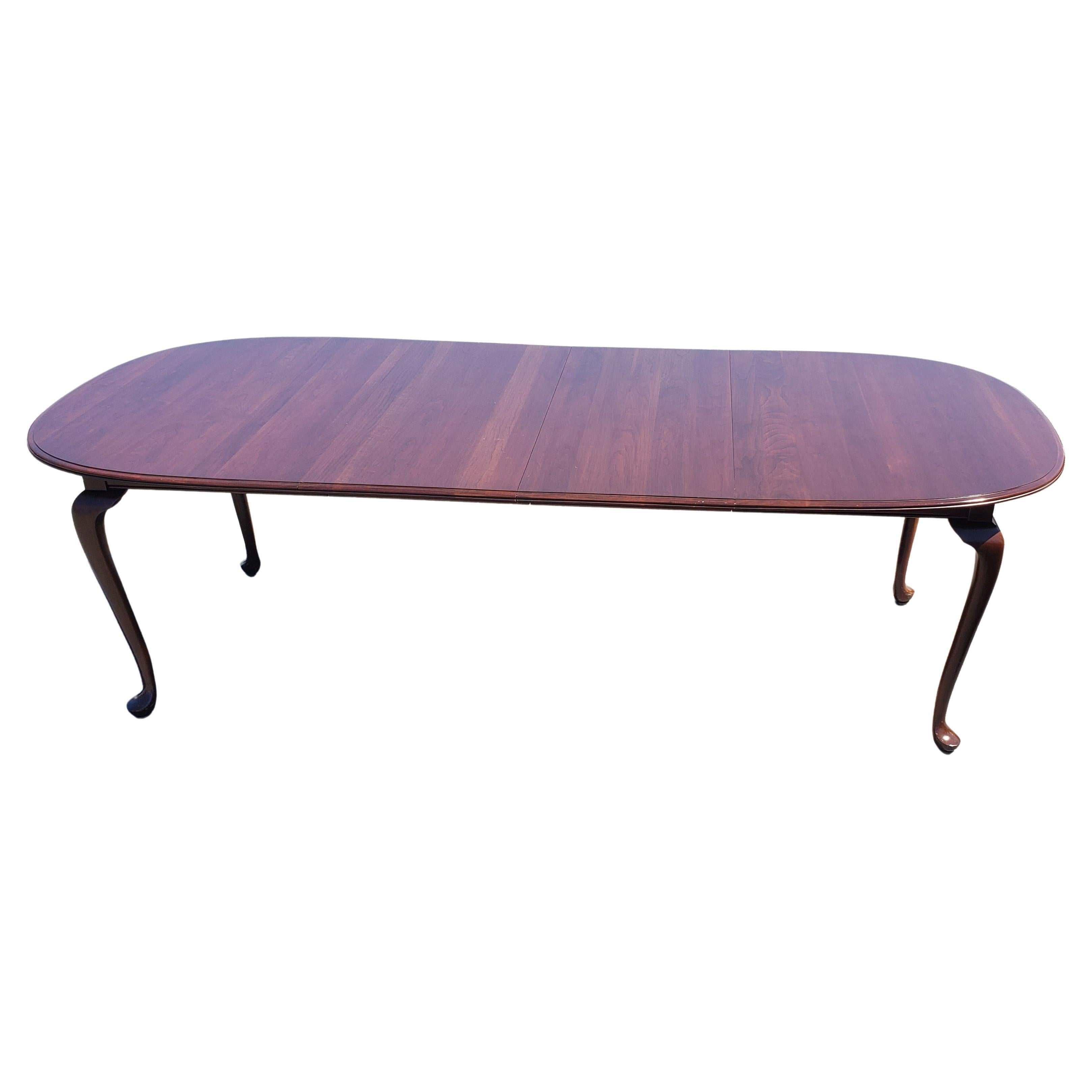 American Ethan Allen Solid Cherry Extension Dining Room Table
