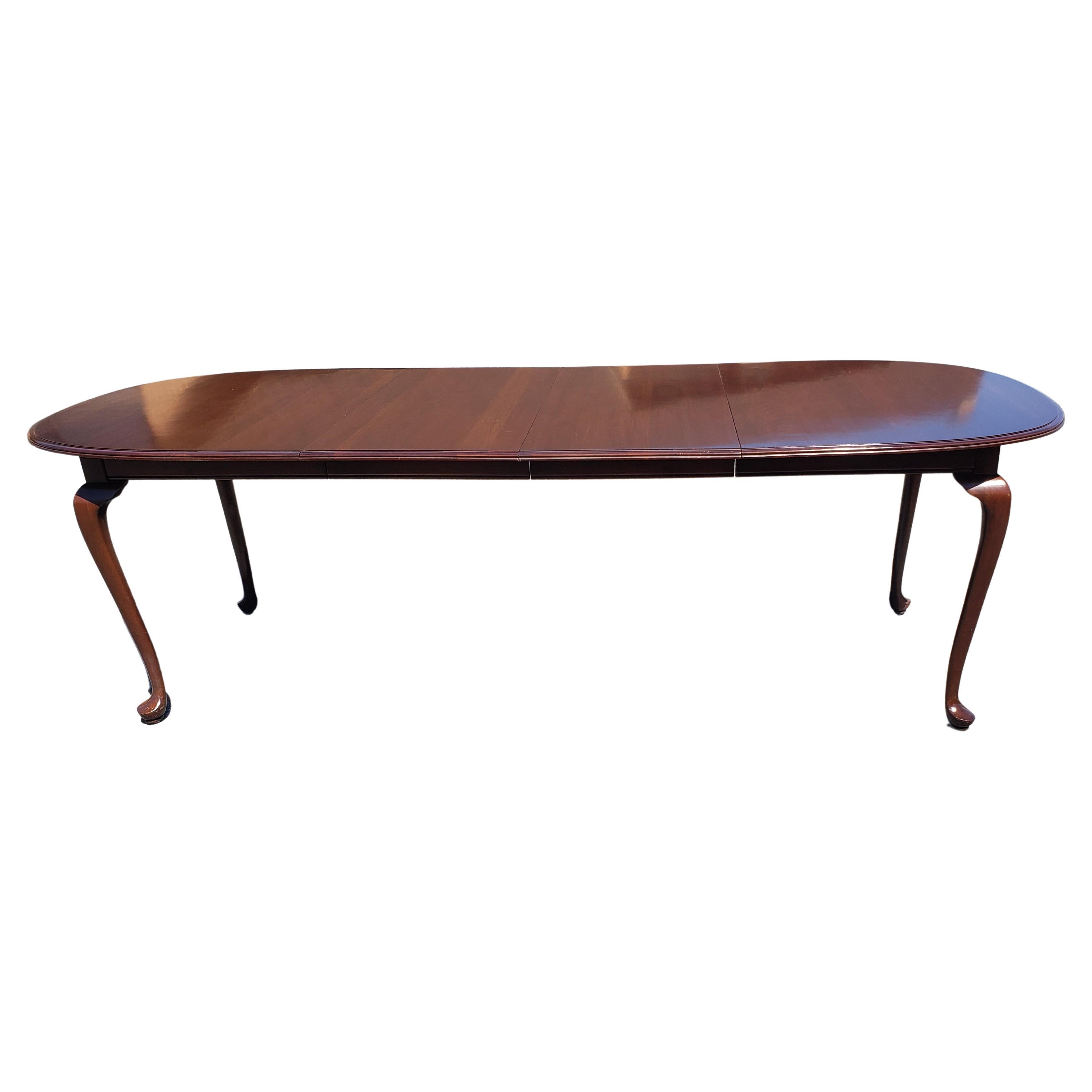 Stained Ethan Allen Solid Cherry Extension Dining Room Table