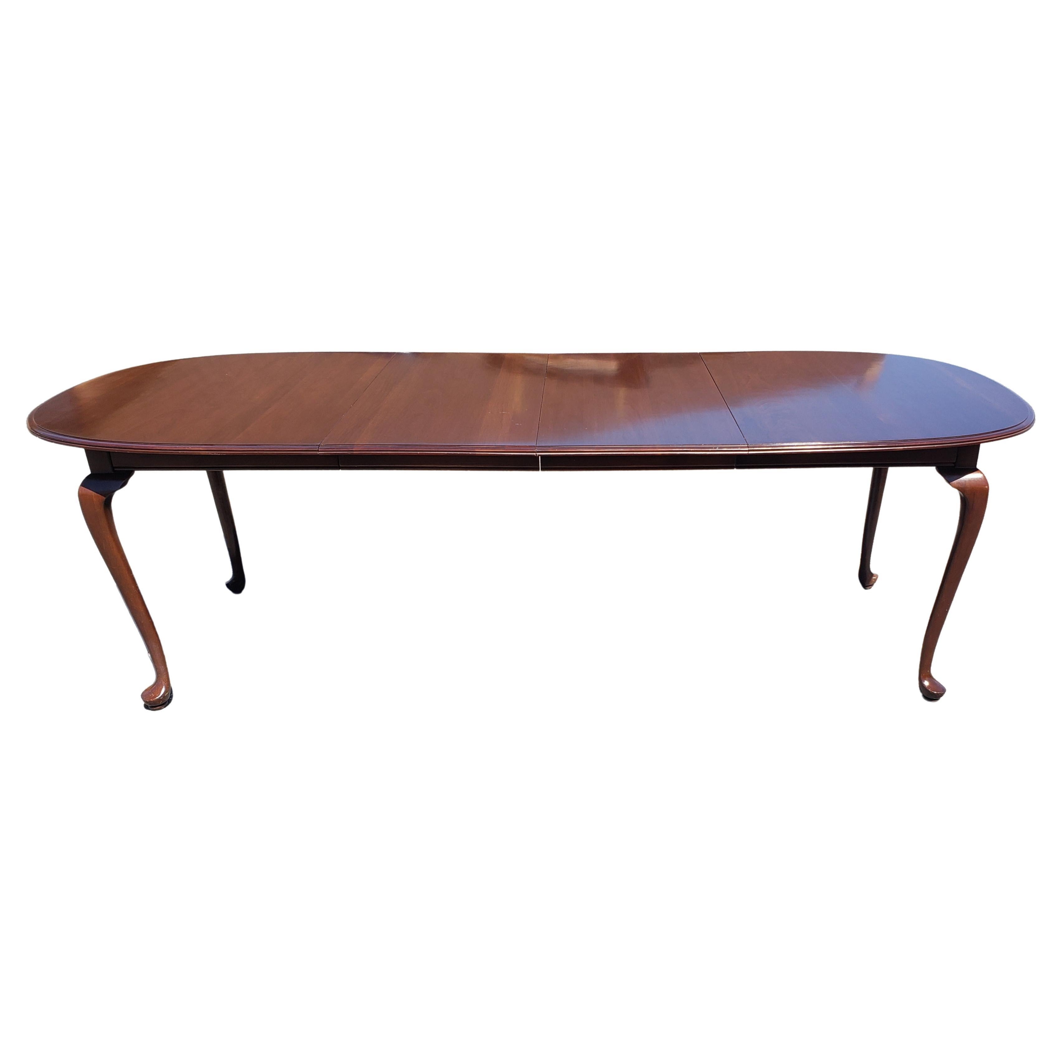 20th Century Ethan Allen Solid Cherry Extension Dining Room Table