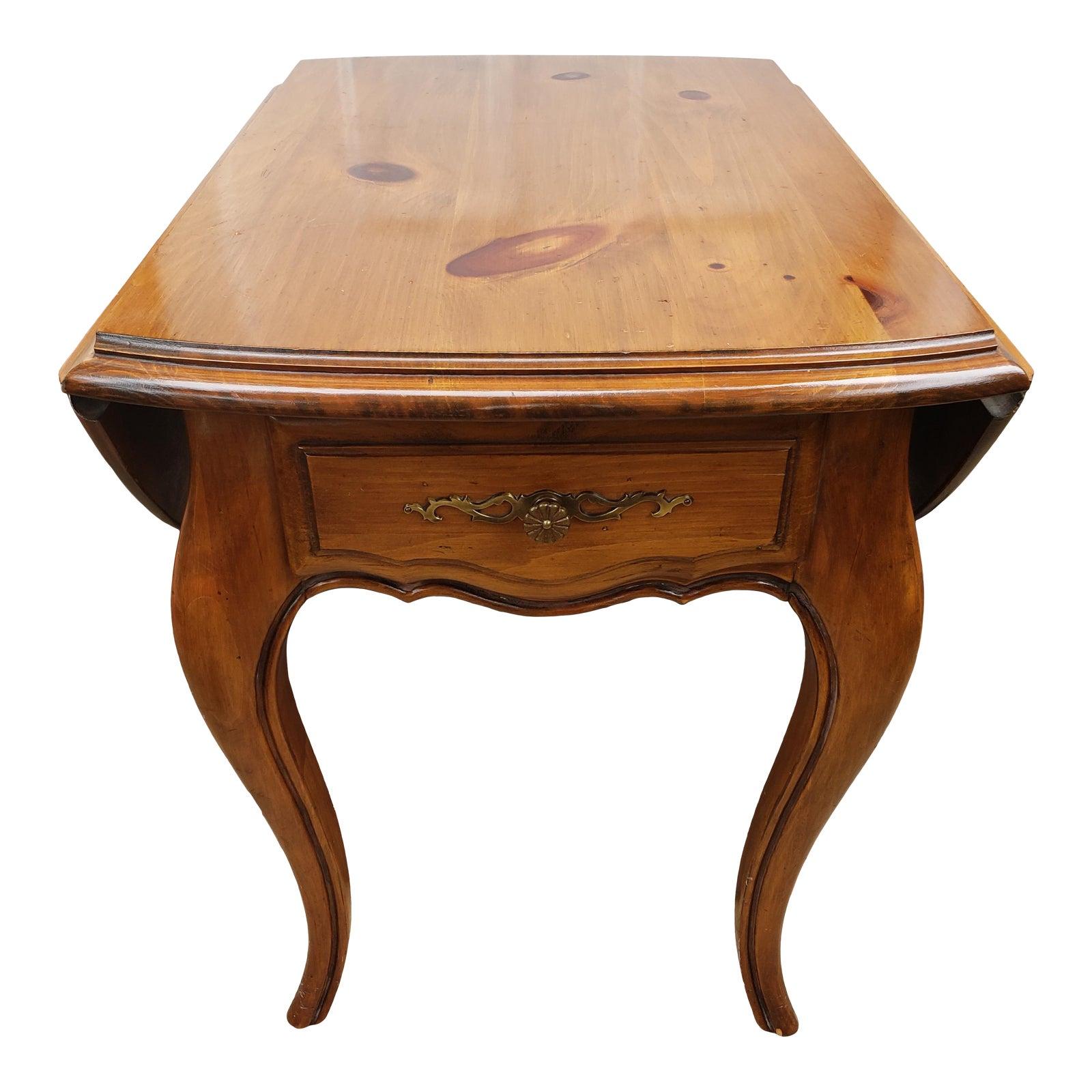 Ethan Allen Solid Pine Drop Leaf Side Table, 1970s