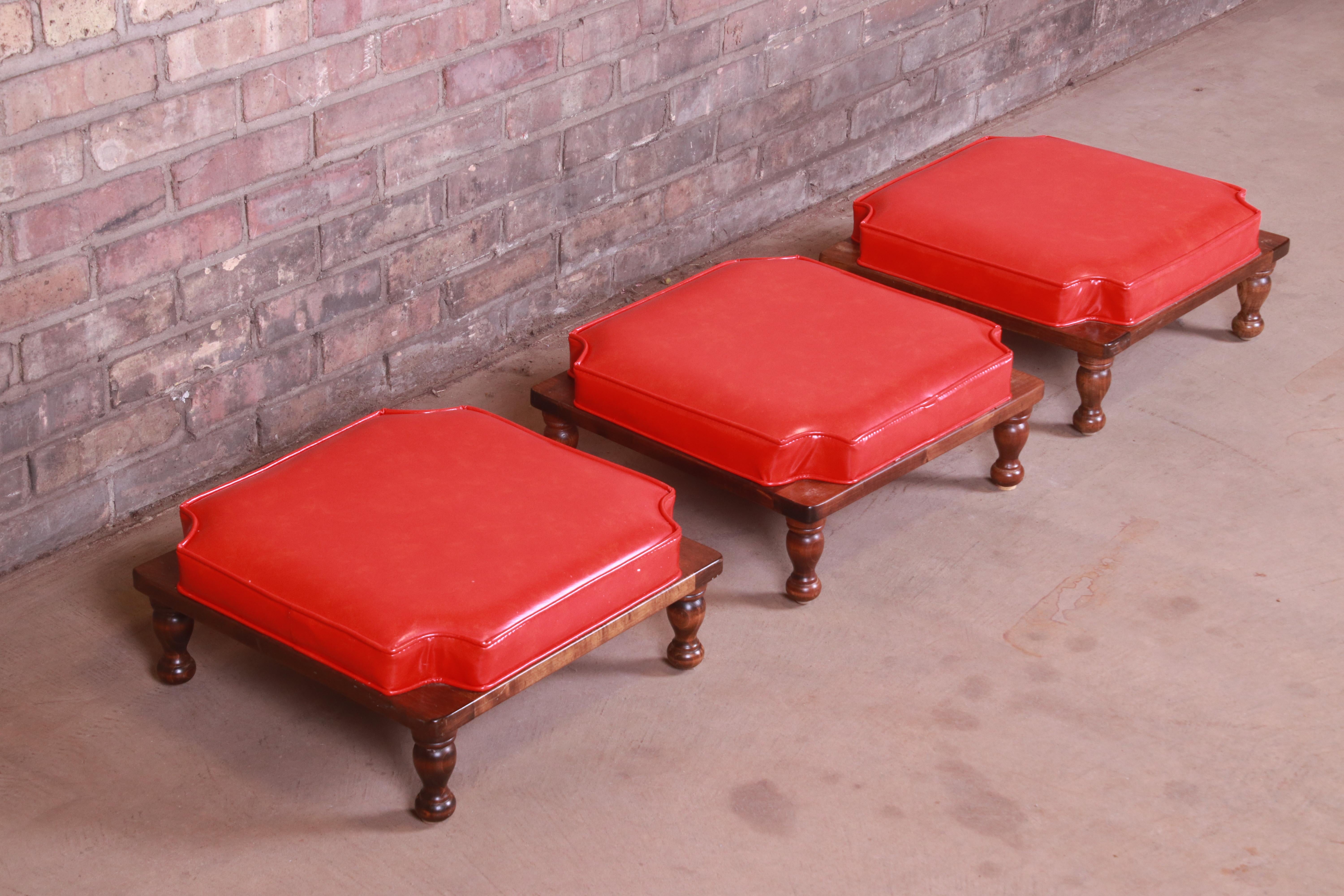 Mid-Century Modern Ethan Allen Stacking Footstools or Ottomans, Set of Three