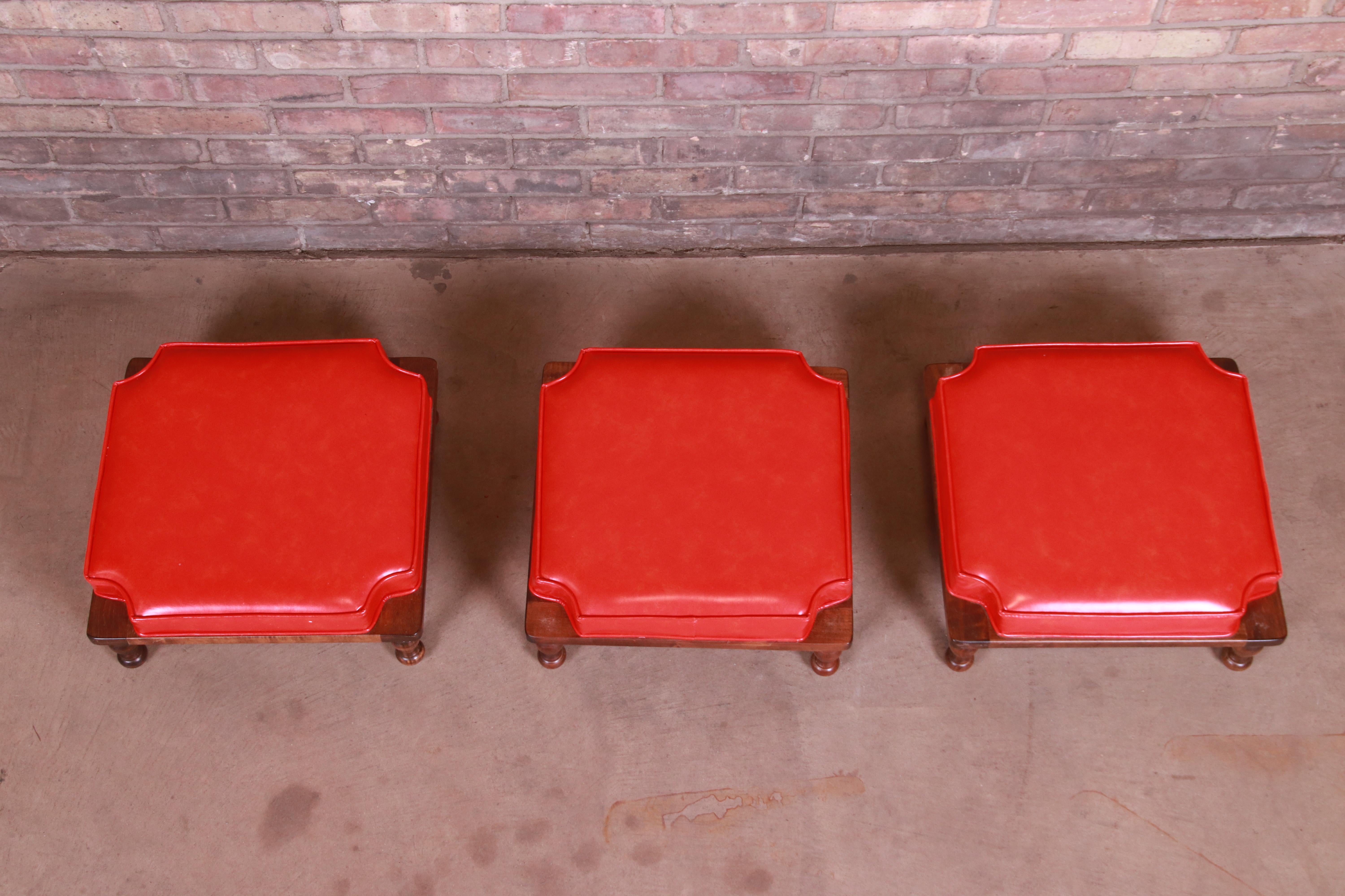 Ethan Allen Stacking Footstools or Ottomans, Set of Three In Good Condition In South Bend, IN