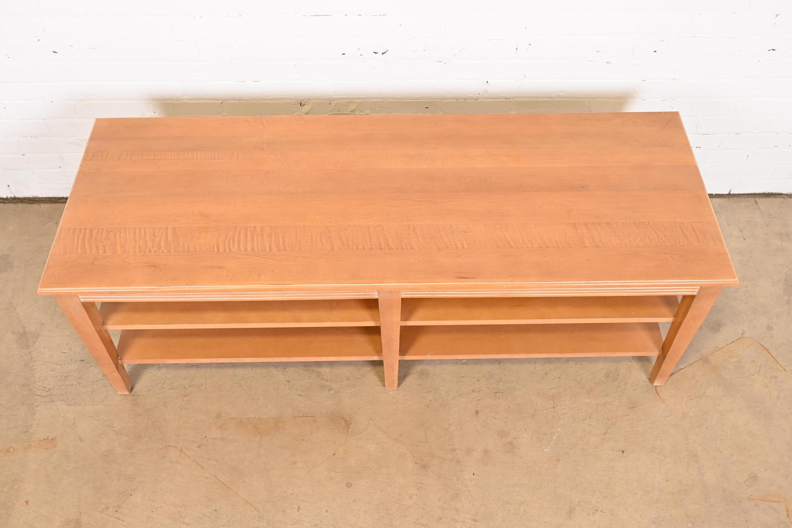 Swedish Modern Three-Tier Maple Coffee Table In Good Condition For Sale In South Bend, IN