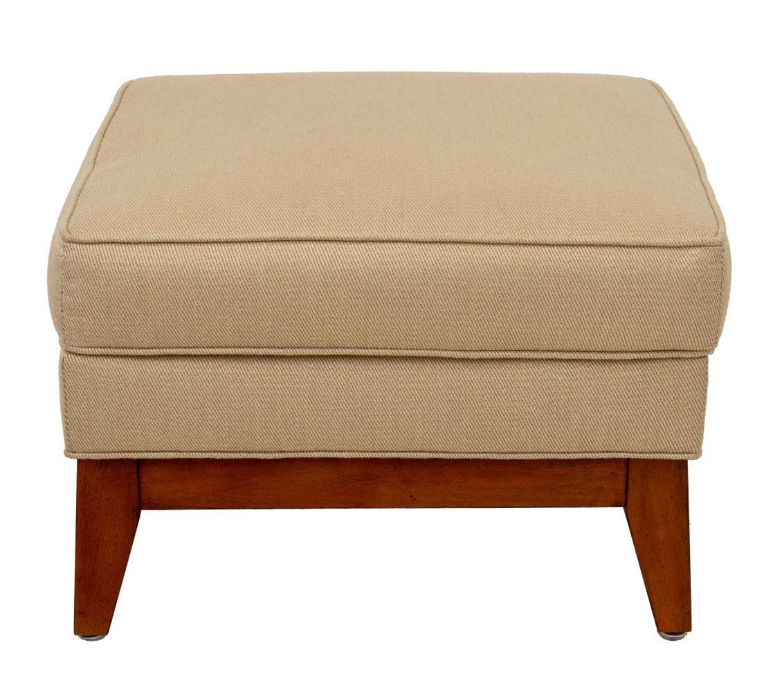 Ethan Allen Upholstered Wingback Chair & Ottoman For Sale 3