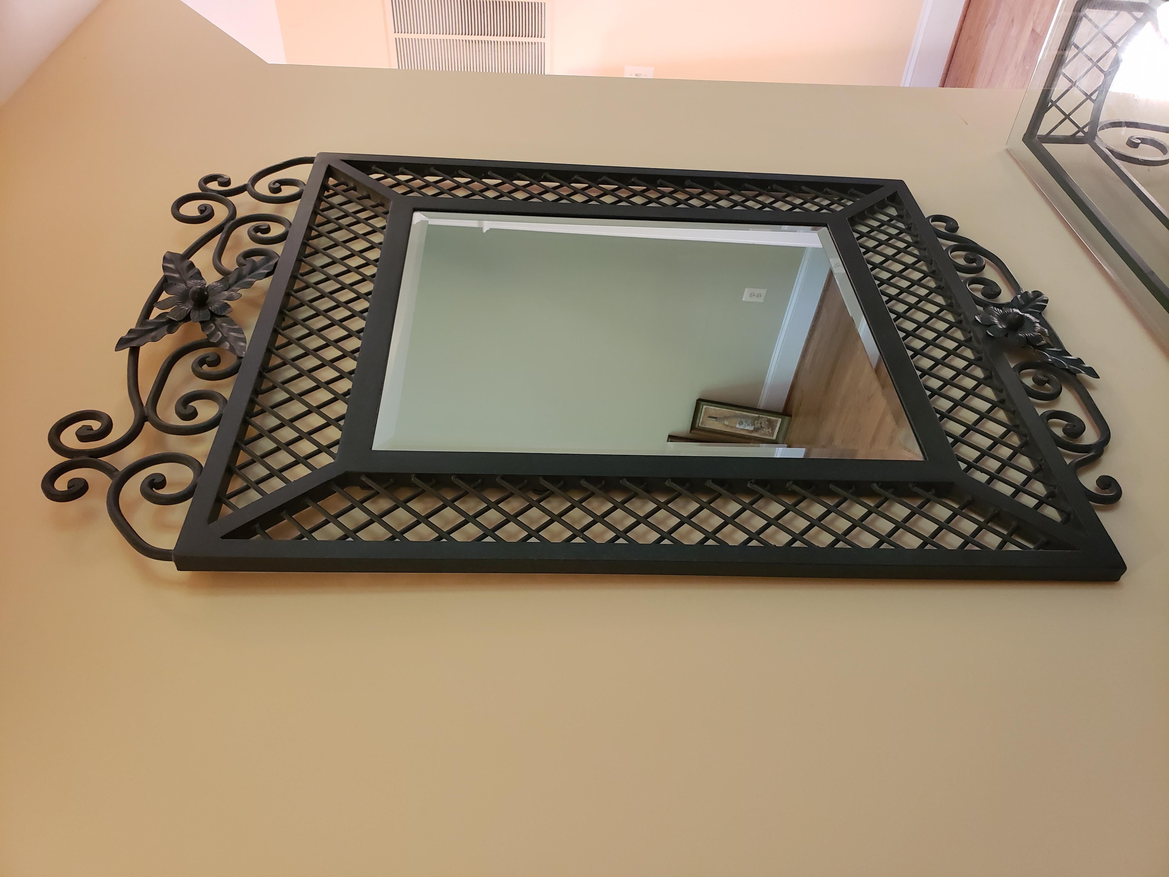 Ethan Allen Wrought Iron Frame Mirror & Console Table 2
