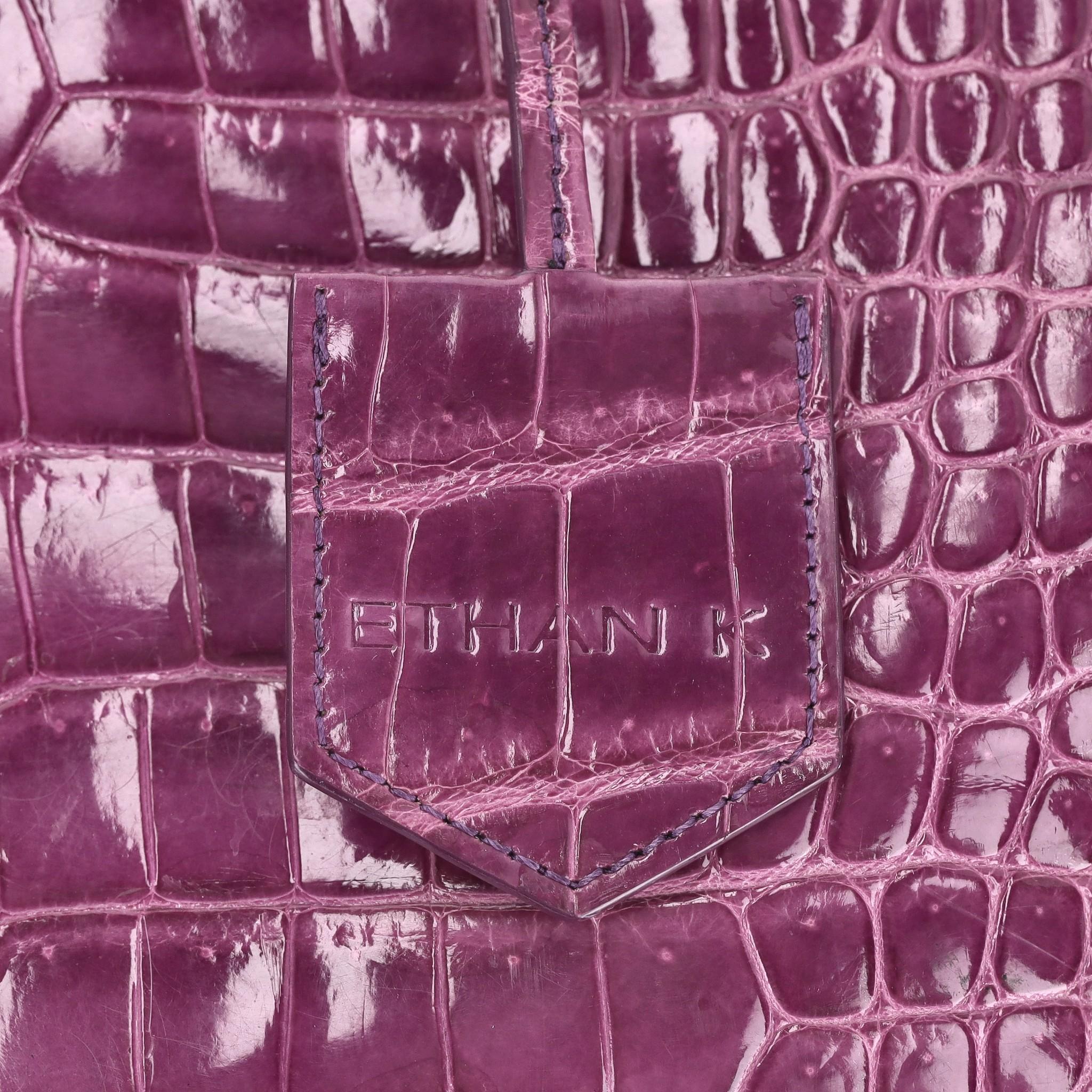 Ethan K Crocodile Skin Bowler Bag For Sale 4