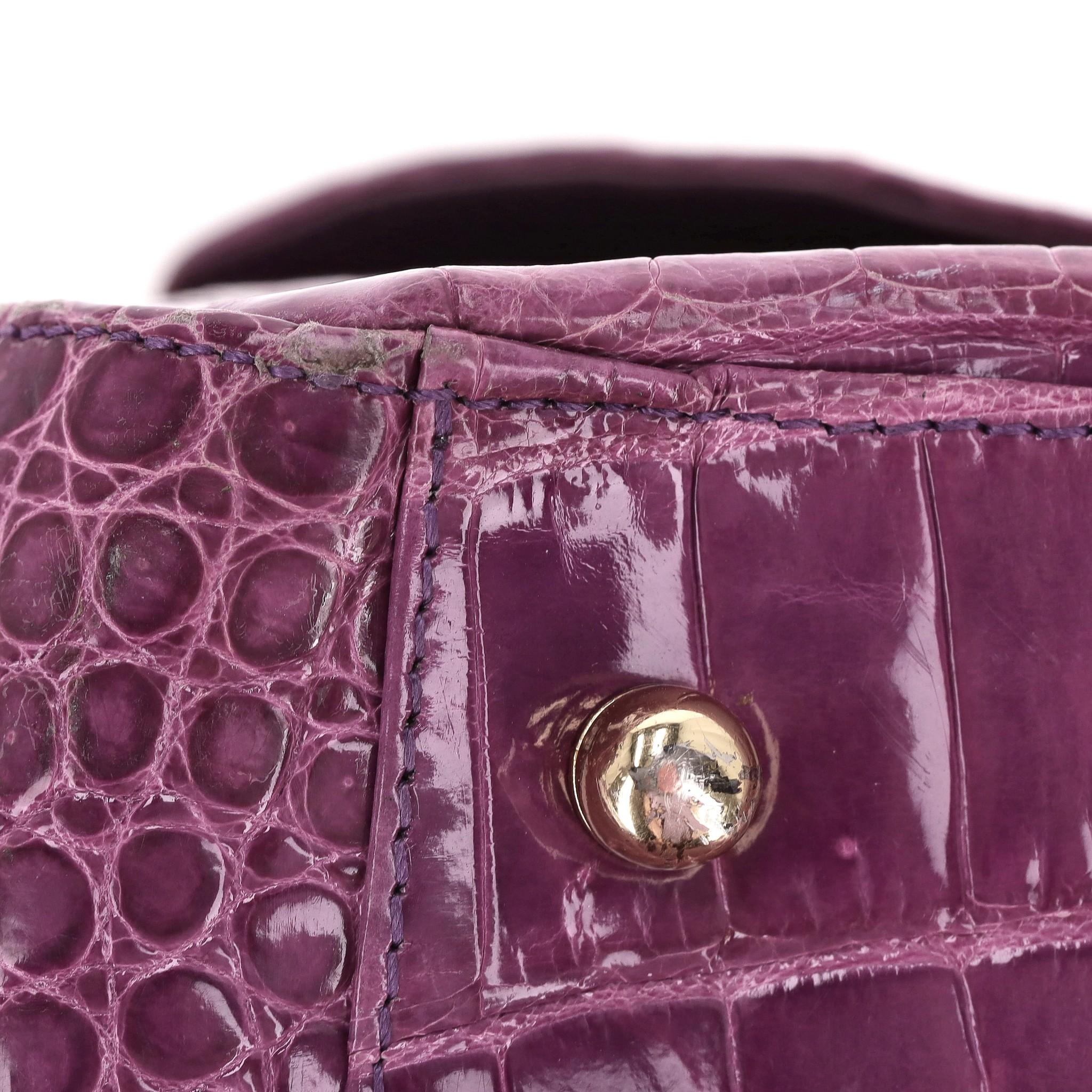 Ethan K Crocodile Skin Bowler Bag For Sale 6