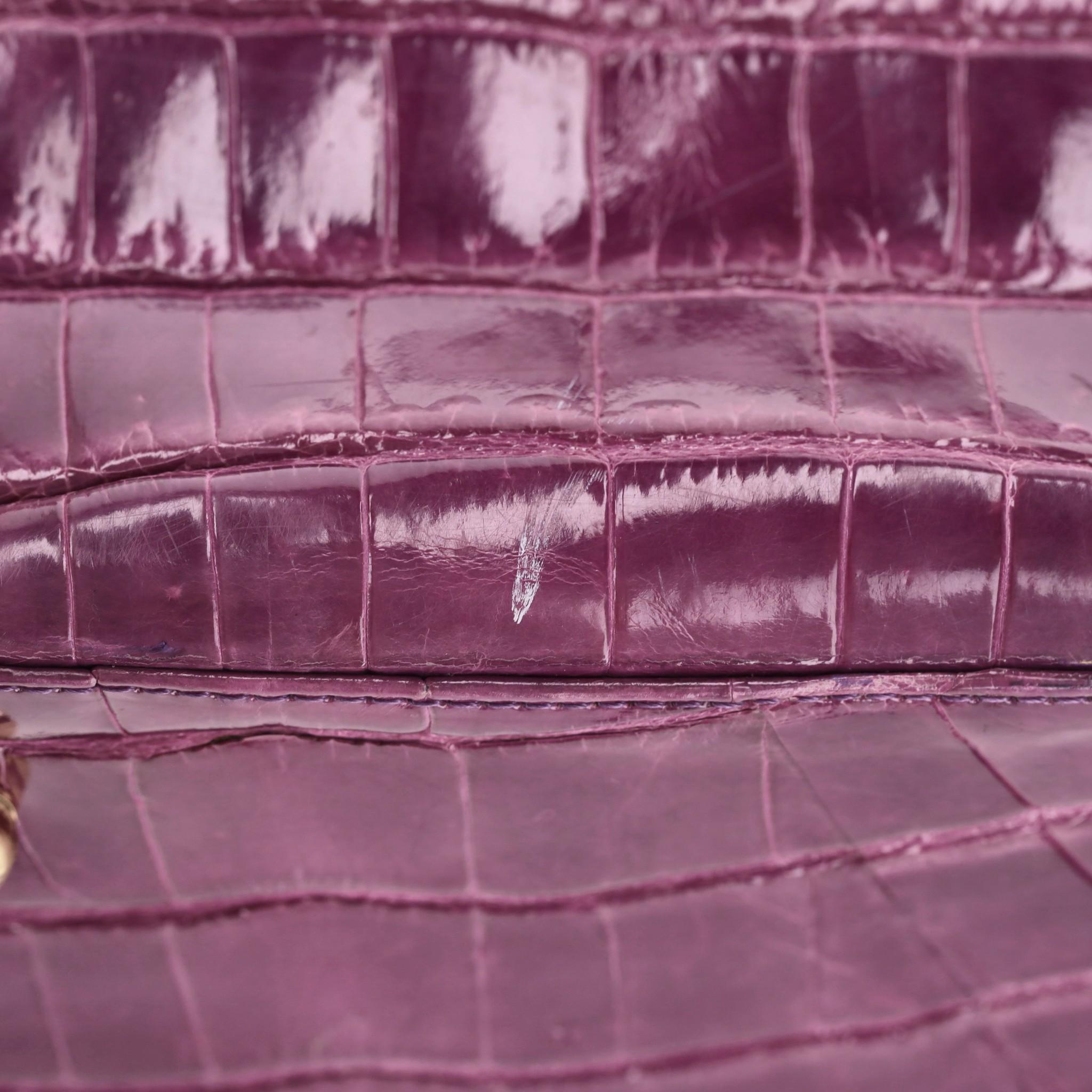 Ethan K Crocodile Skin Bowler Bag For Sale 7