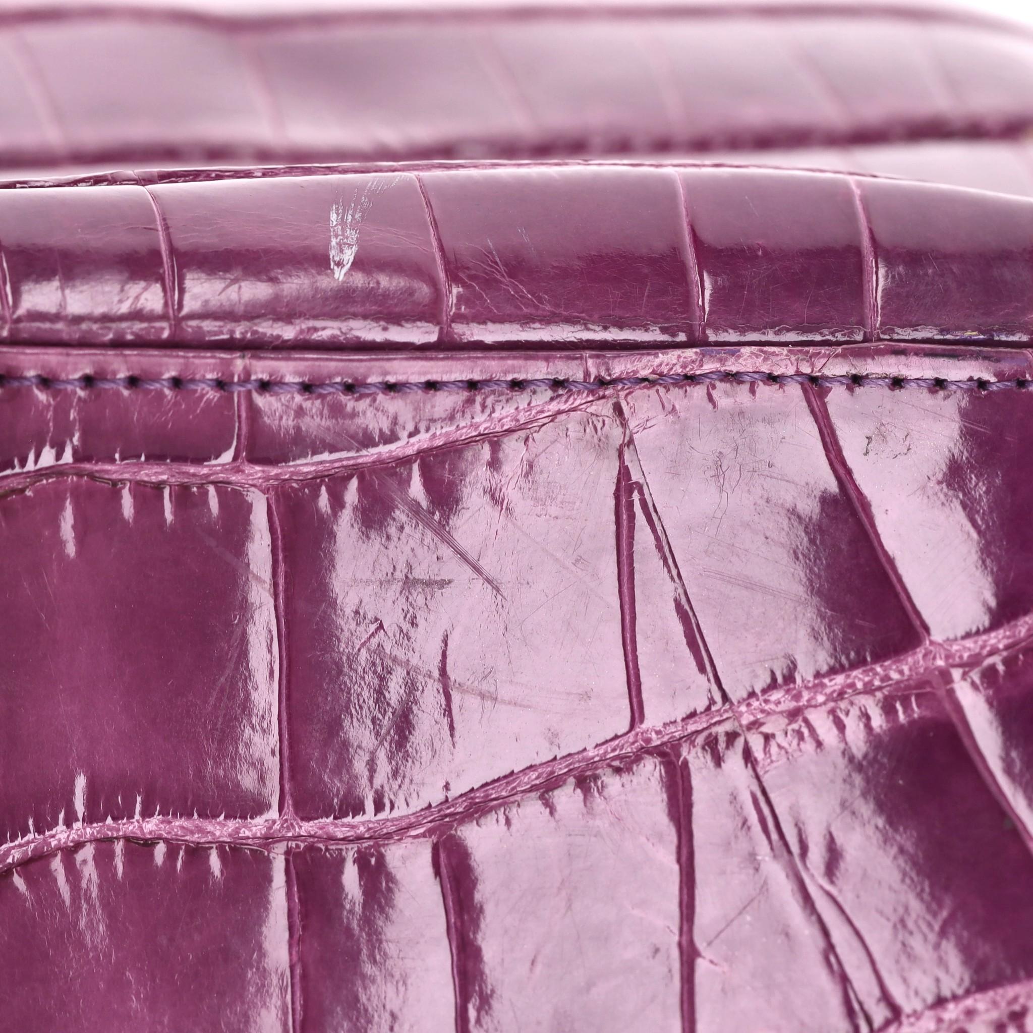 Ethan K Crocodile Skin Bowler Bag For Sale 9