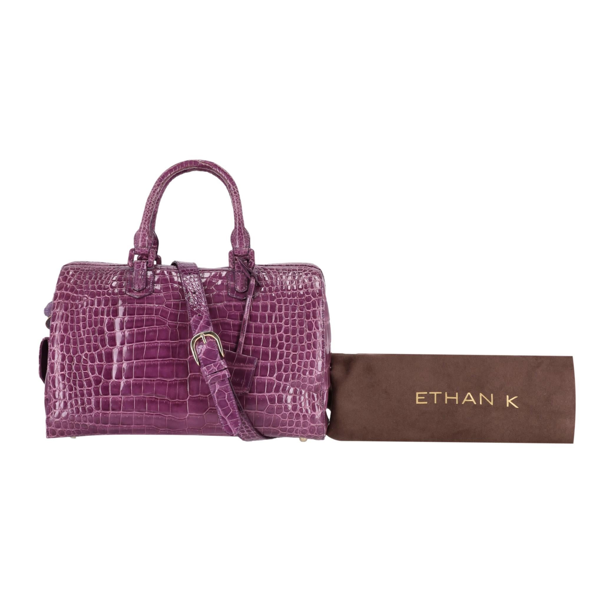 Ethan K Crocodile Skin Bowler Bag For Sale 1