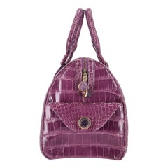 Ethan K Crocodile Skin Bowler Bag