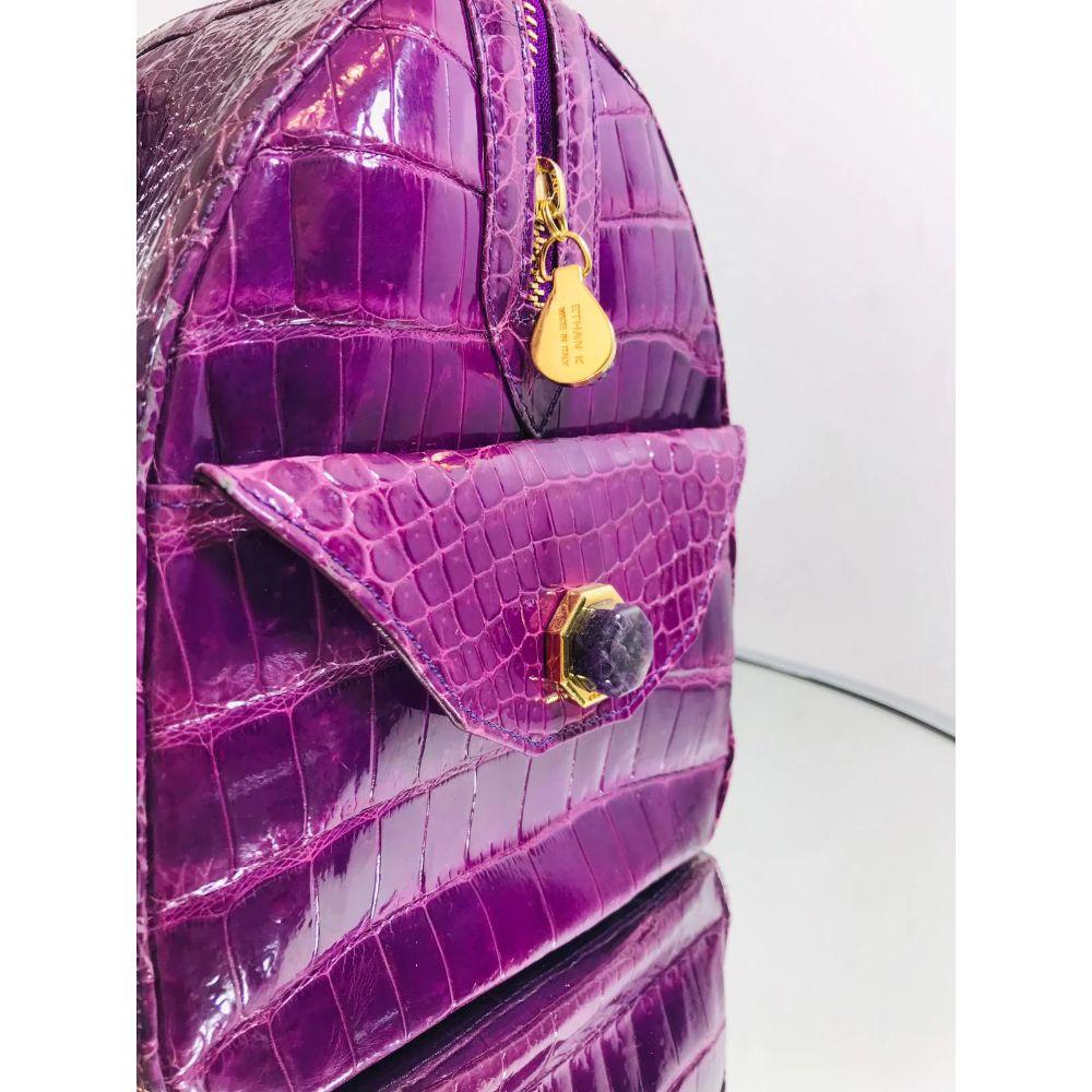 Women's Ethan K Crocodile Skin Bowler Bag For Sale