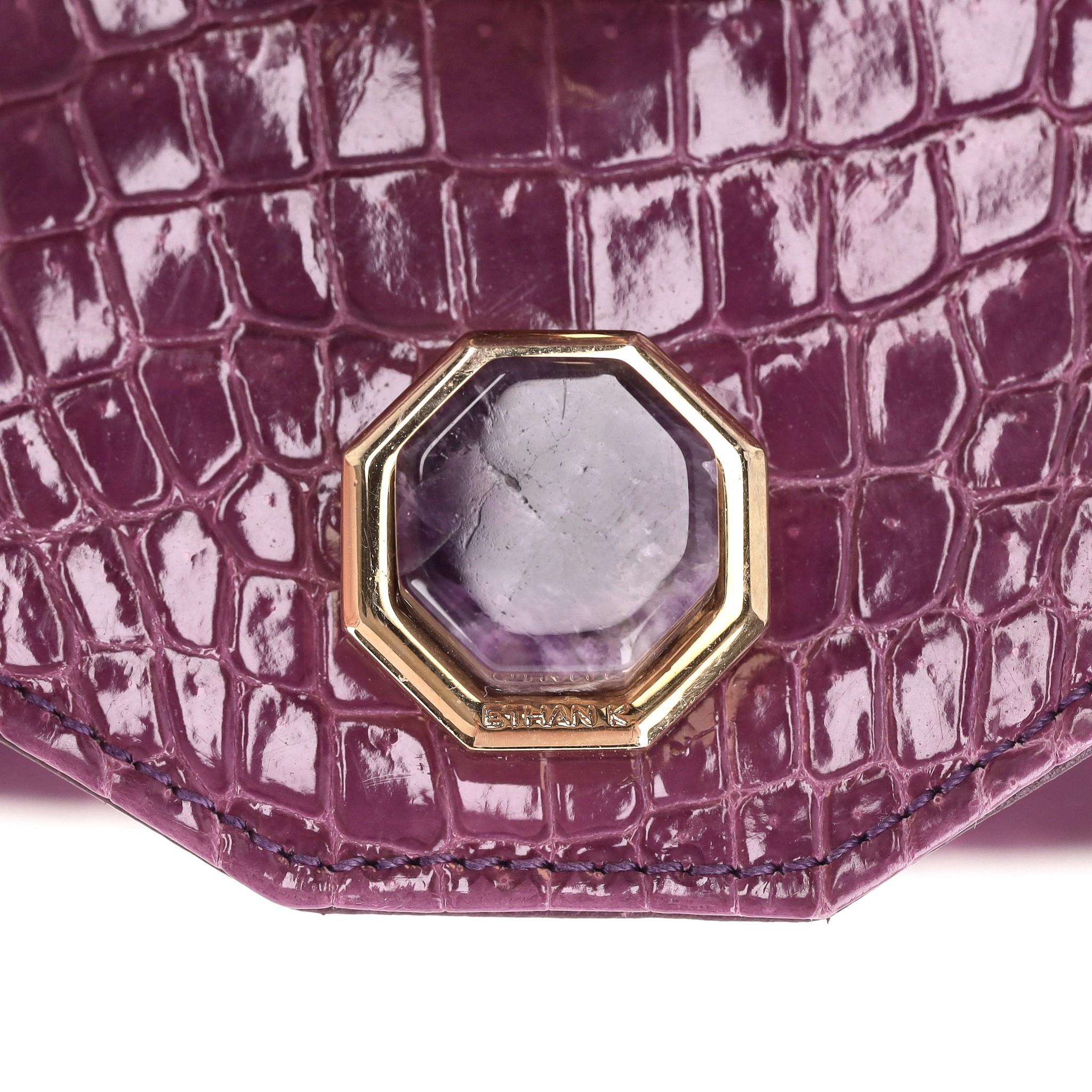 Ethan K Crocodile Skin Bowler Bag For Sale 3
