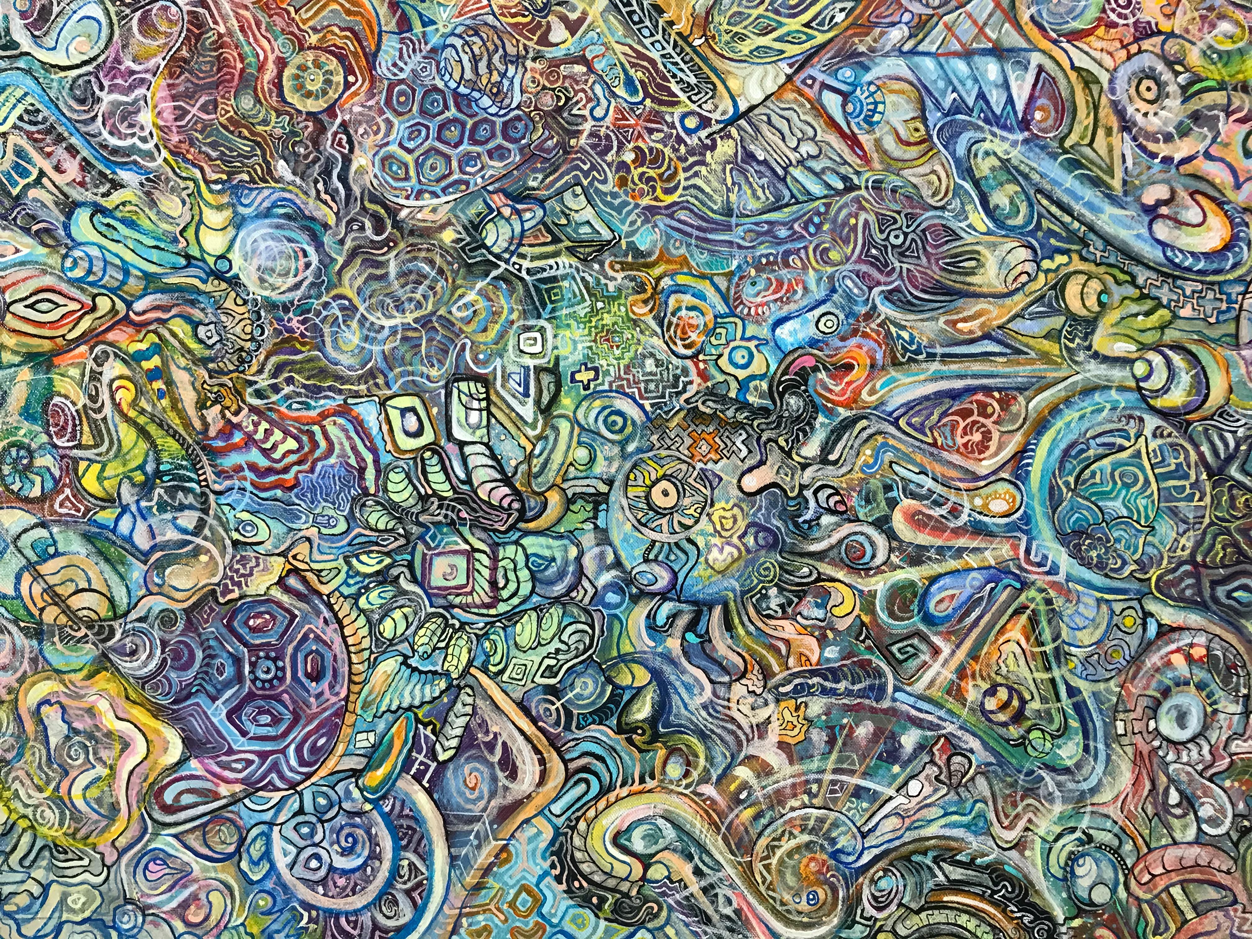 Midollo dello Spirito, Ethan Meyer, 2018, Pittura astratta psichedelica di grandi dimensioni in vendita 2