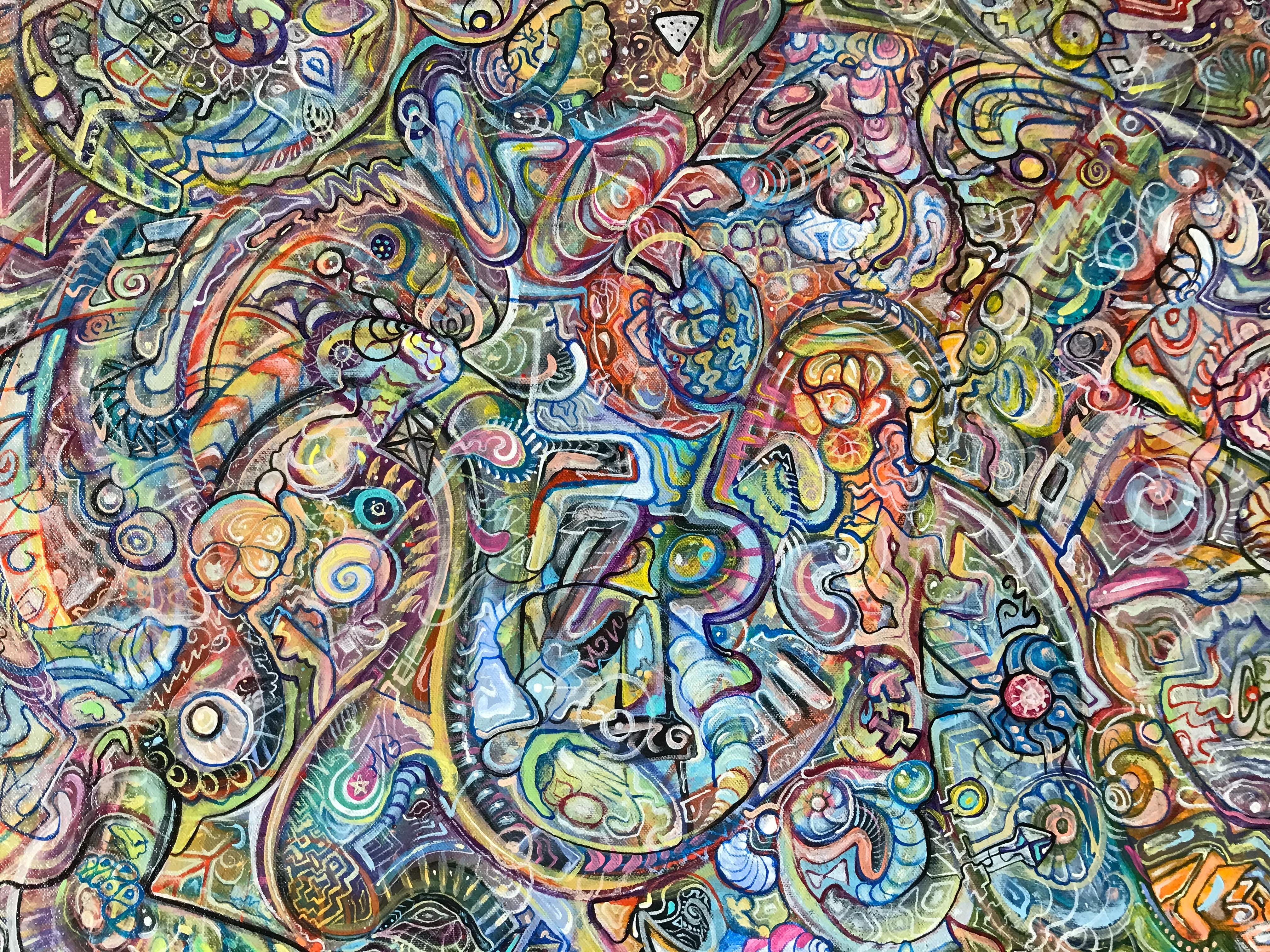 Midollo dello Spirito, Ethan Meyer, 2018, Pittura astratta psichedelica di grandi dimensioni in vendita 3