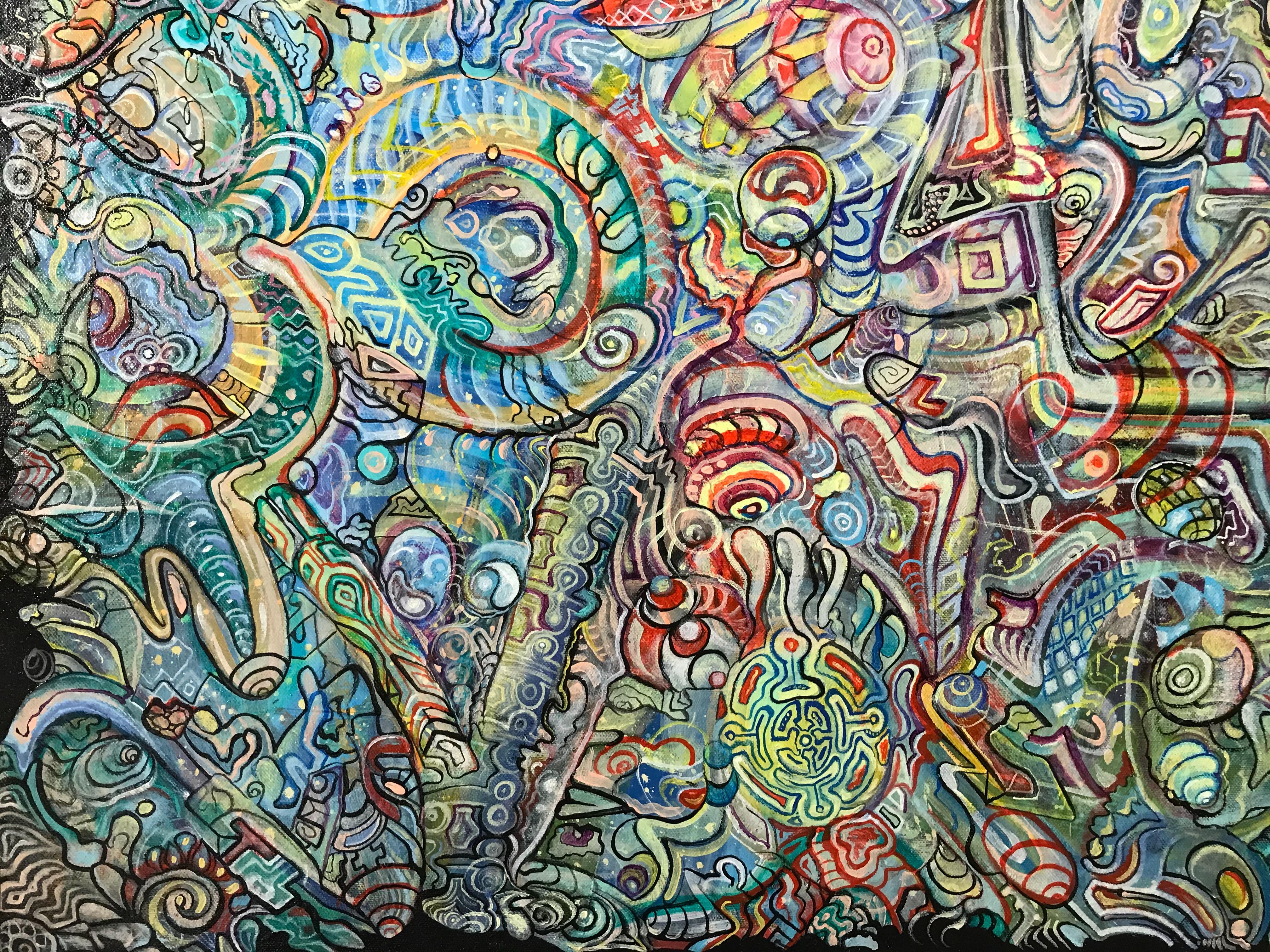 Midollo dello Spirito, Ethan Meyer, 2018, Pittura astratta psichedelica di grandi dimensioni in vendita 4