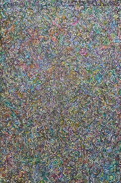 "Quantum Two Way Mirror", Abstract Acrylic Painting on Canvas, Colorful, Pattern