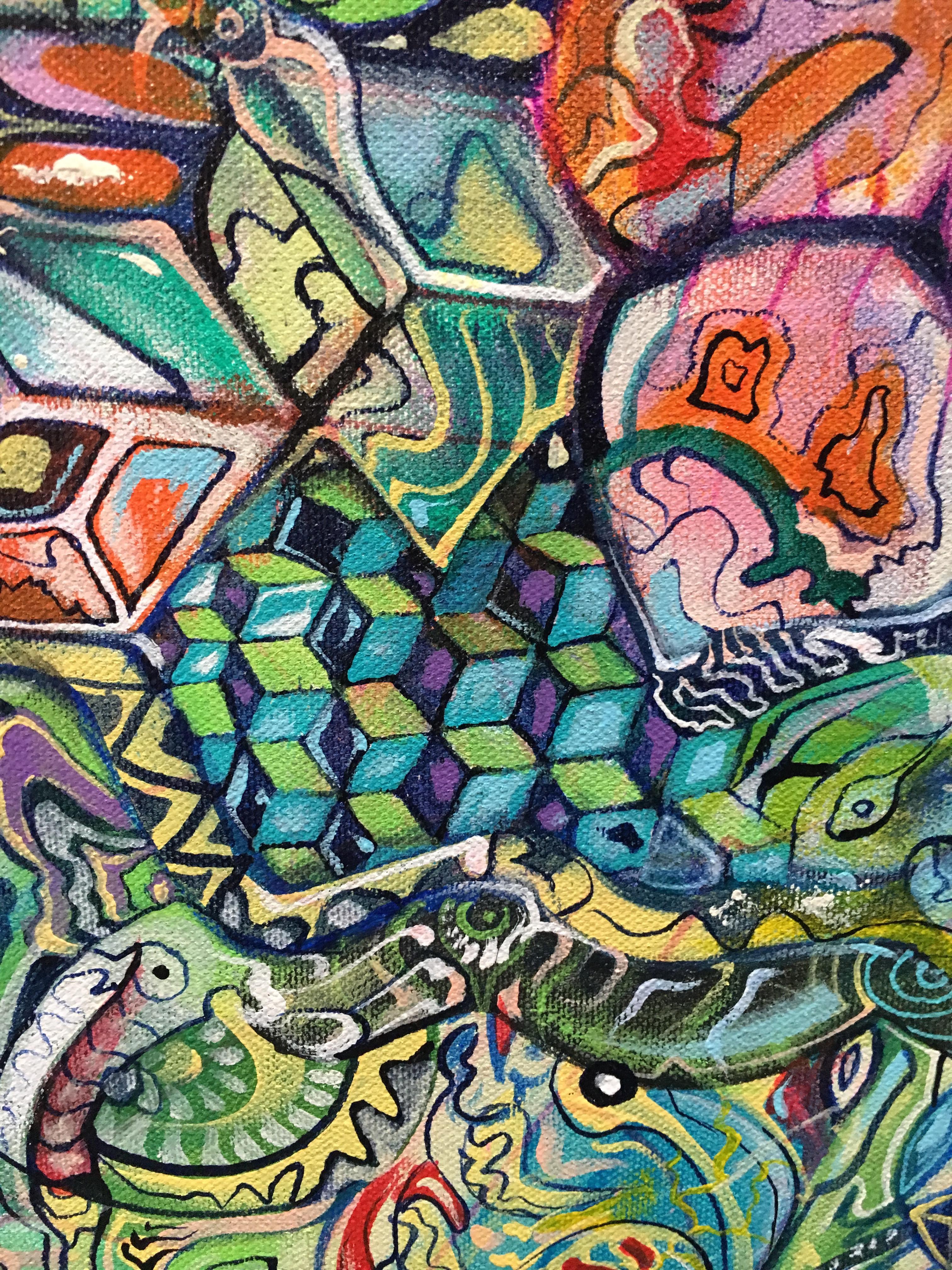 Il Dio che divora, Ethan Meyer, 2019, Pittura acrilica astratta psichedelica in vendita 1