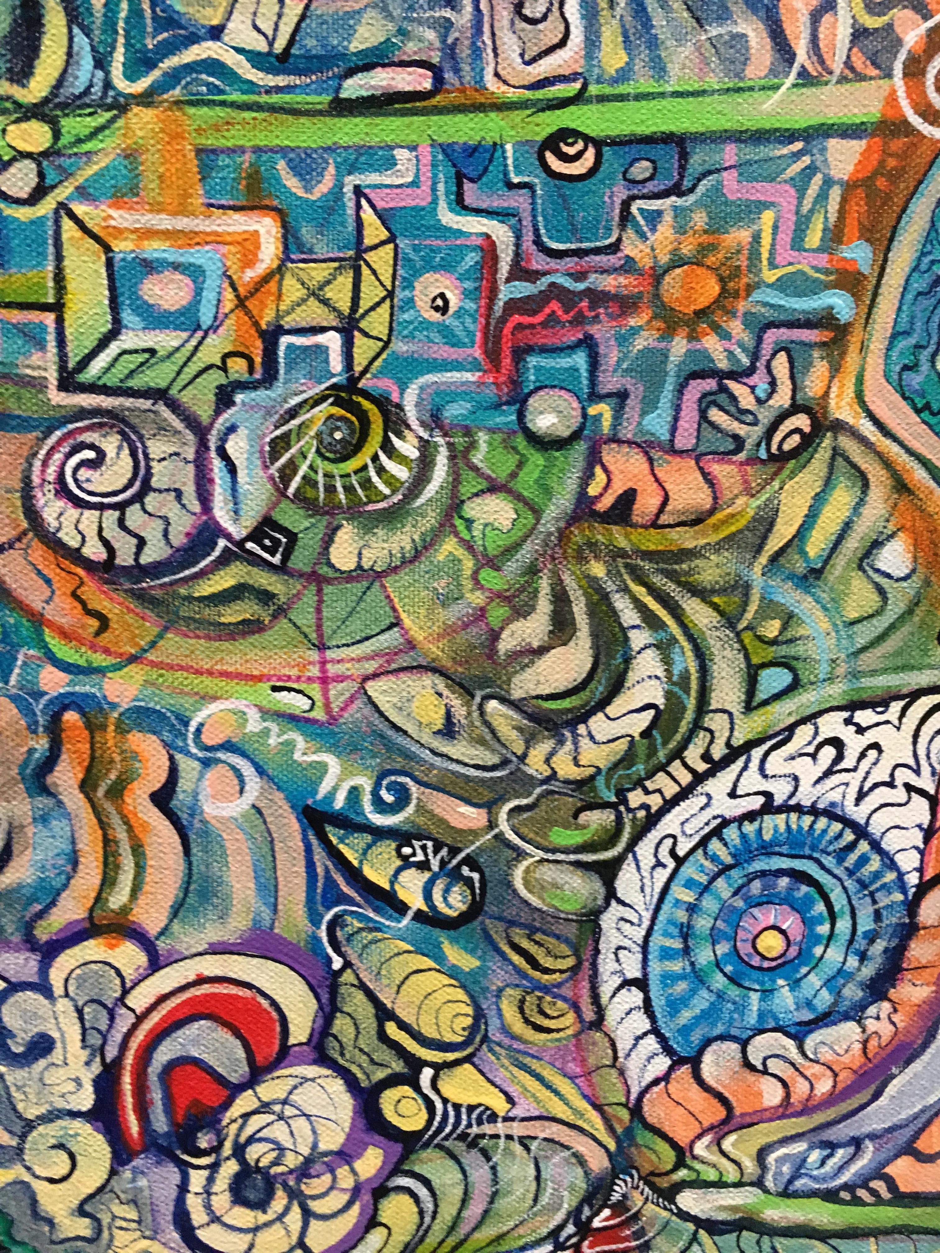 Il Dio che divora, Ethan Meyer, 2019, Pittura acrilica astratta psichedelica in vendita 2