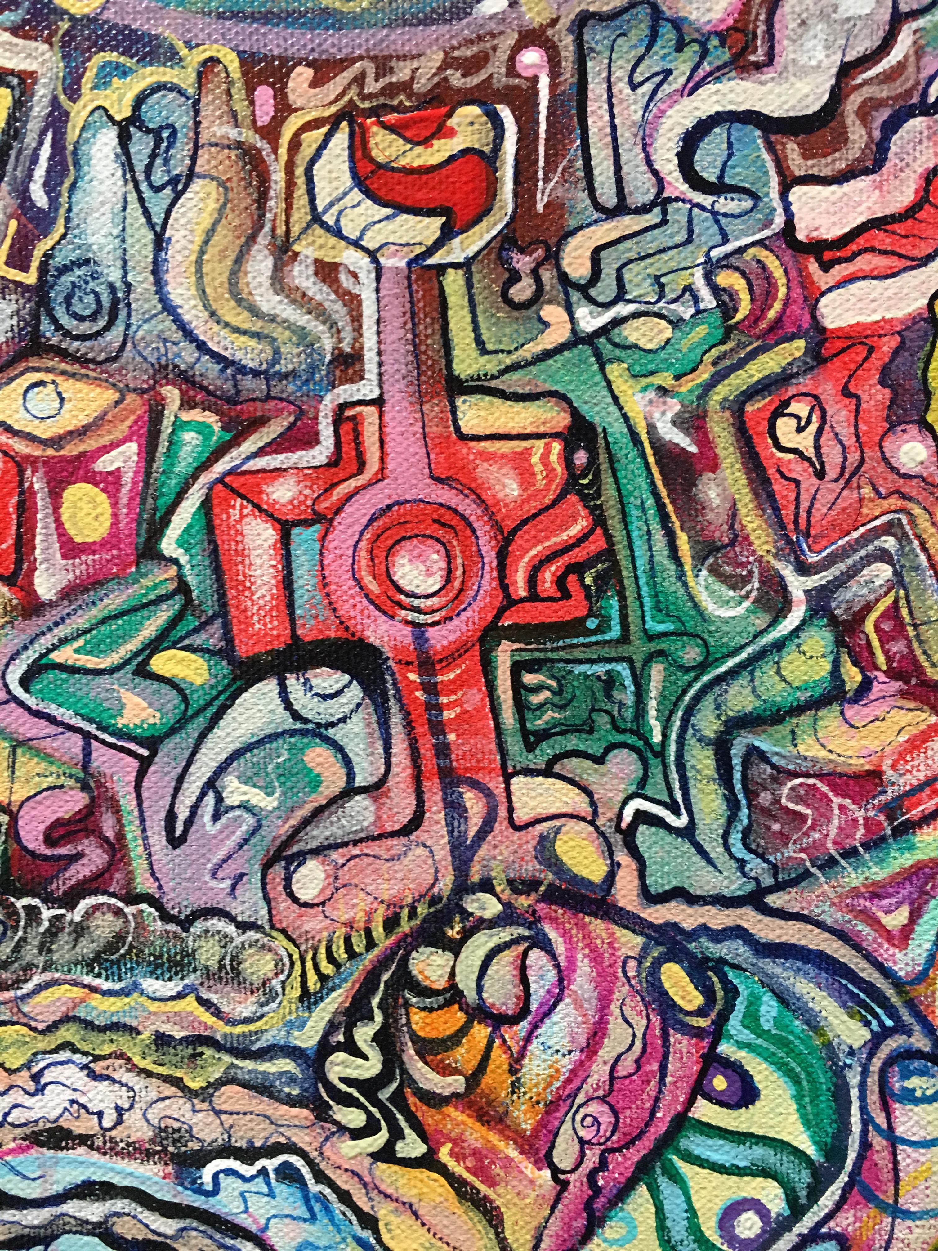 Il Dio che divora, Ethan Meyer, 2019, Pittura acrilica astratta psichedelica in vendita 3