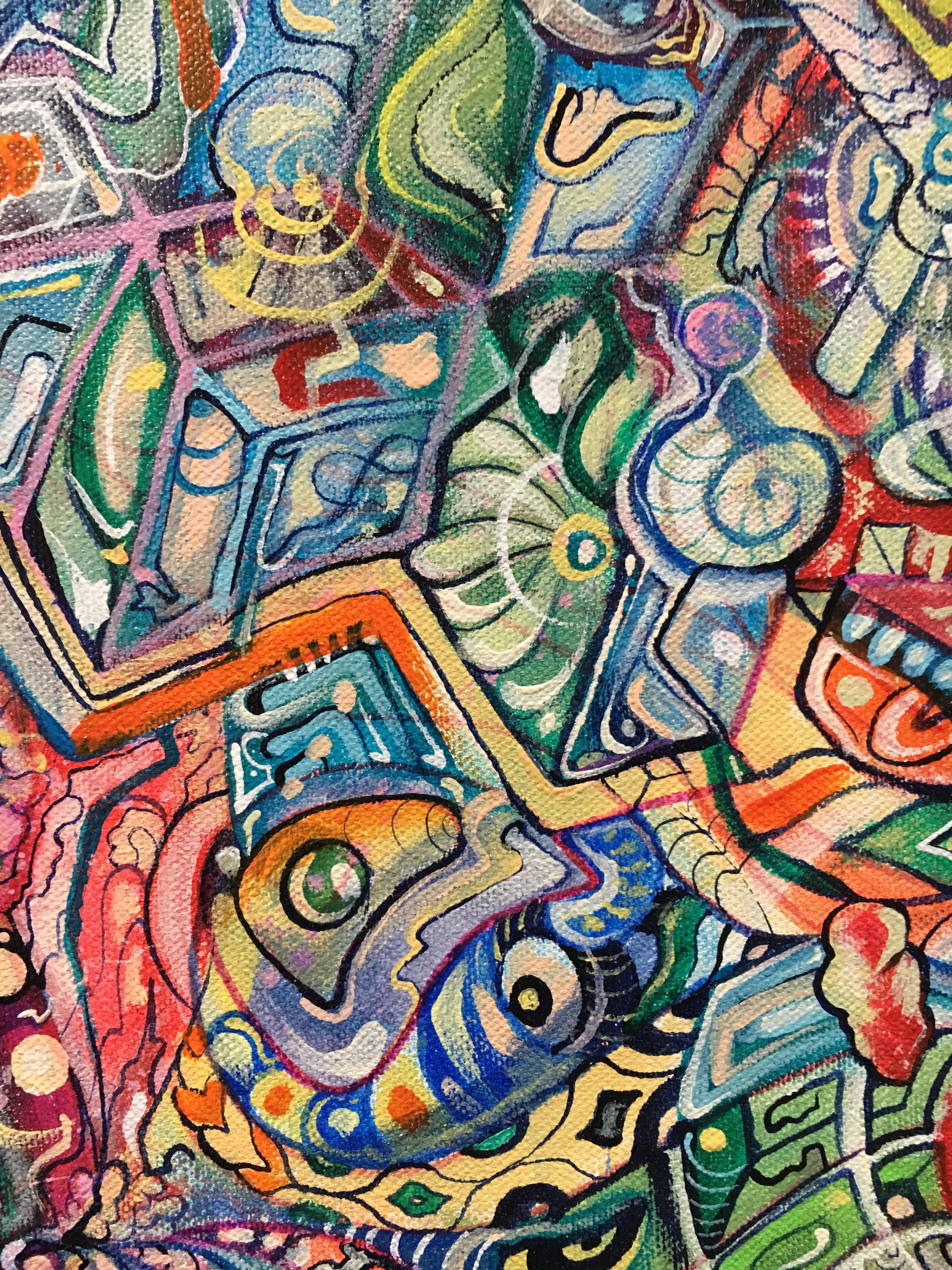 Il Dio che divora, Ethan Meyer, 2019, Pittura acrilica astratta psichedelica in vendita 5
