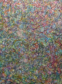 "Der Gott, der verborgen bleibt", Abstraktes Acrylgemälde auf Leinwand, ungerahmt