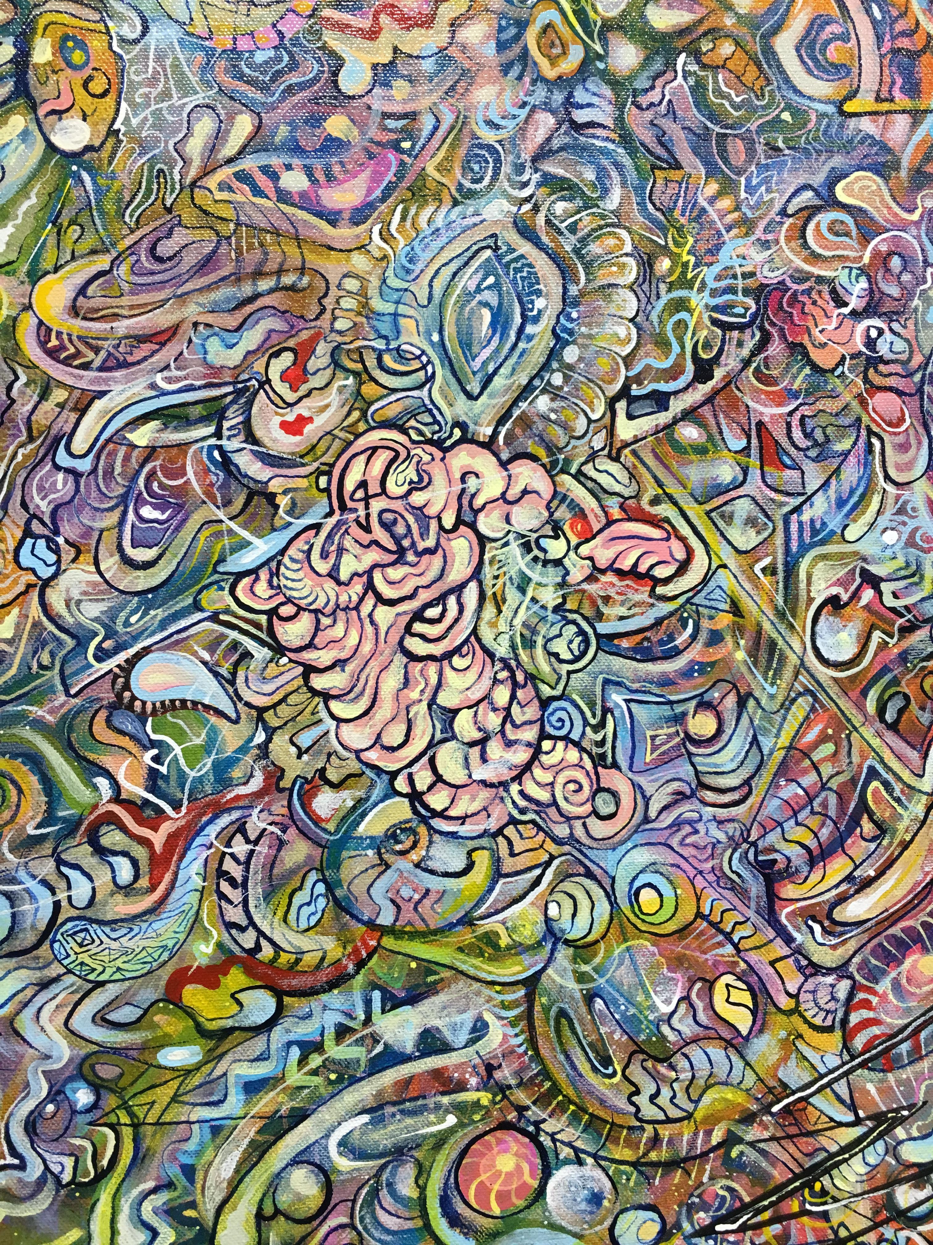 Il Dio che resta nascosto, Ethan Meyer, 2019, Pittura astratta psichedelica in vendita 3