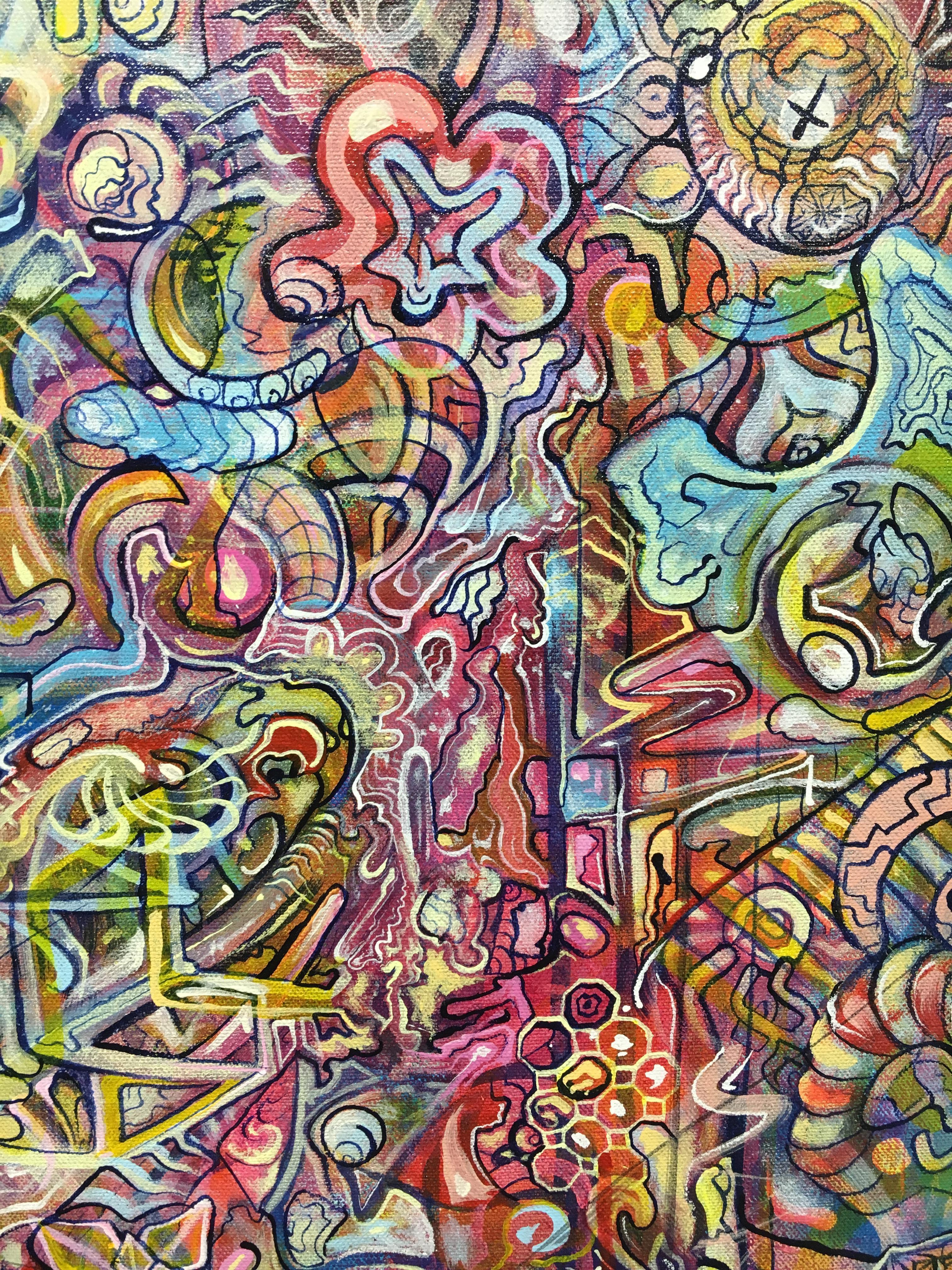 Il Dio che resta nascosto, Ethan Meyer, 2019, Pittura astratta psichedelica in vendita 4