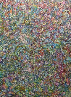 El Dios que permanece oculto, Ethan Meyer, 2019, Pintura abstracta psicodélica