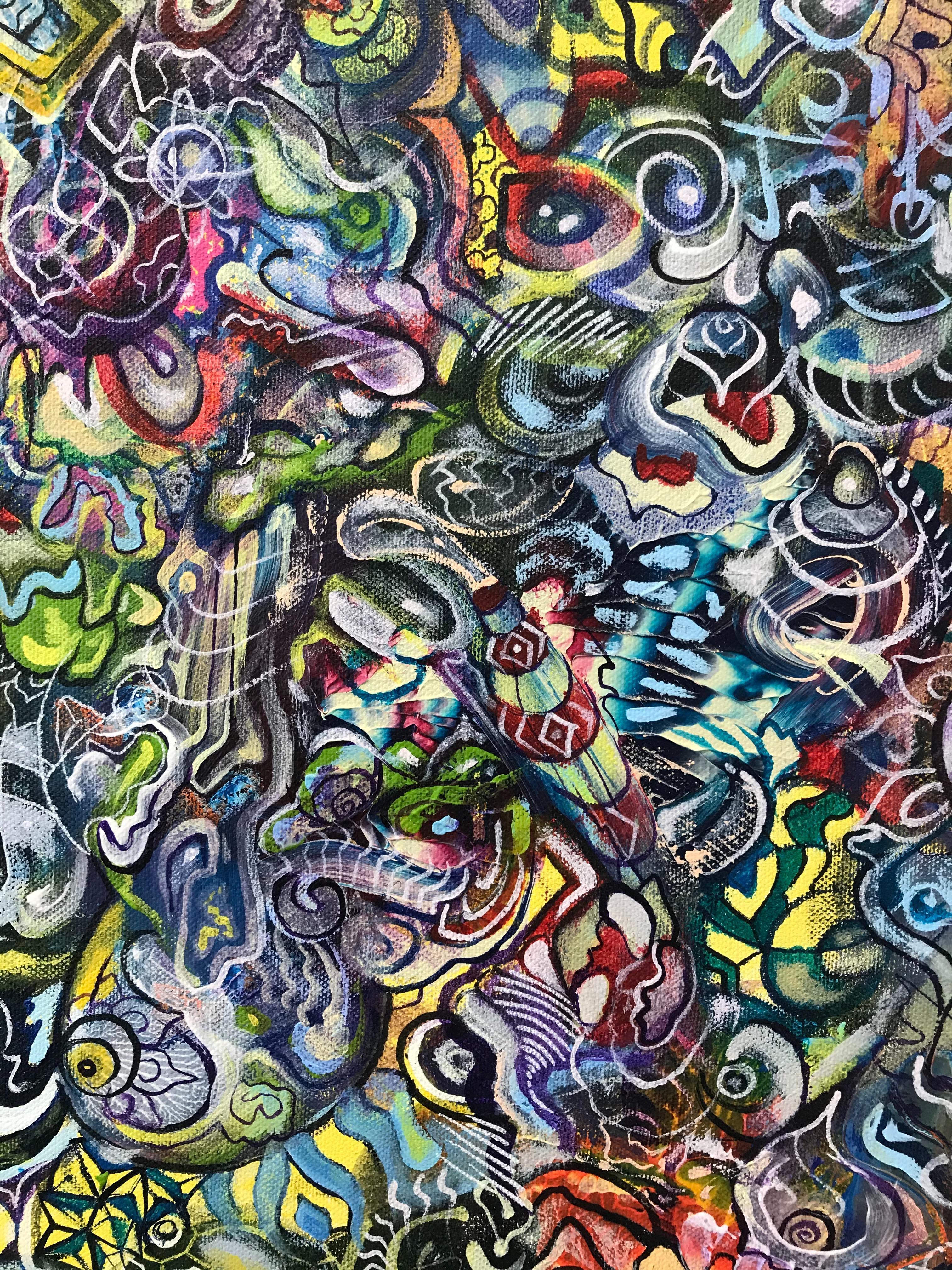 Effetto di dilatazione temporale, Ethan Meyer, 2020, Pittura astratta colorata su tela in vendita 2