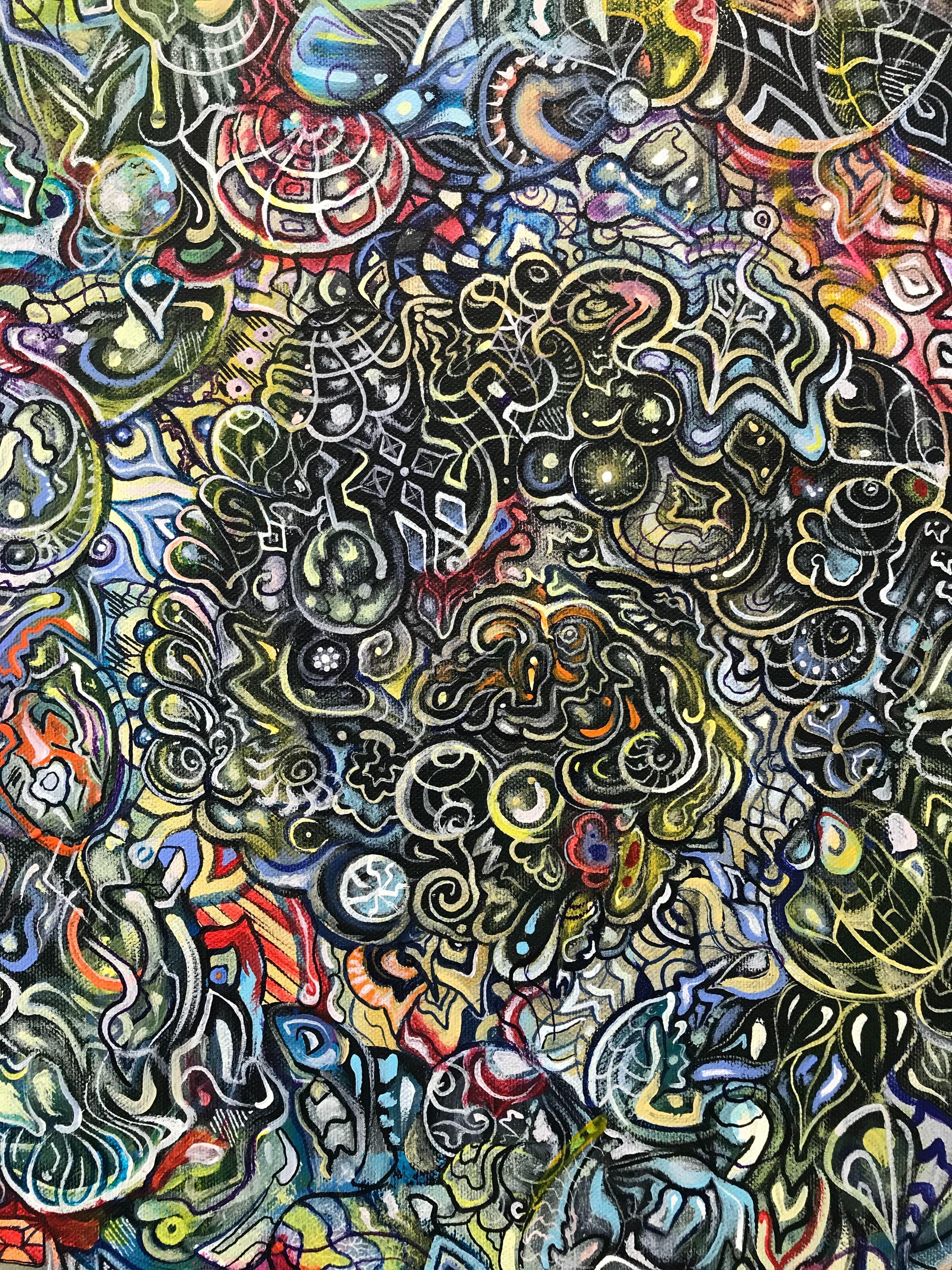 Effetto di dilatazione temporale, Ethan Meyer, 2020, Pittura astratta colorata su tela in vendita 3