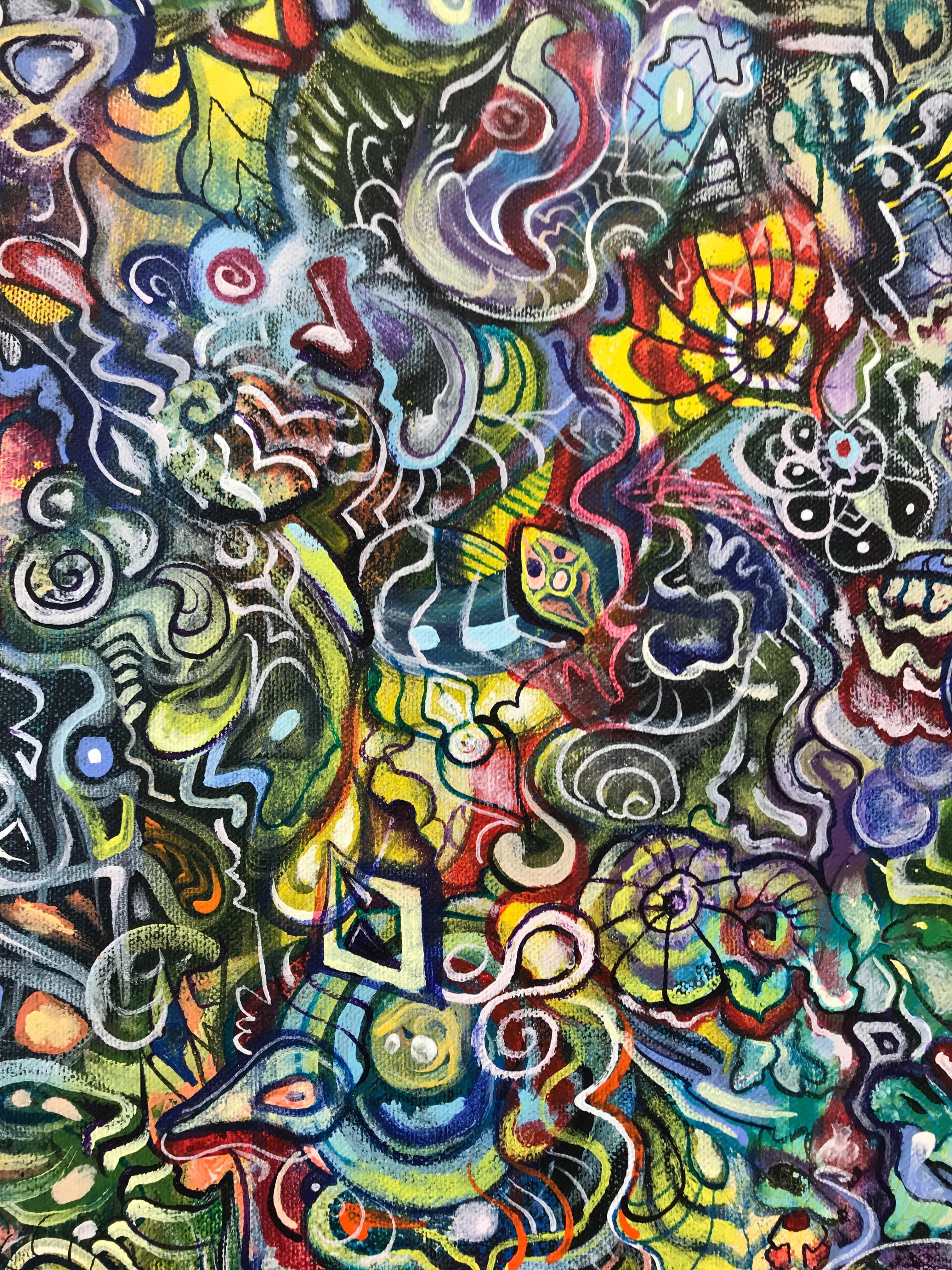 Effetto di dilatazione temporale, Ethan Meyer, 2020, Pittura astratta colorata su tela in vendita 4