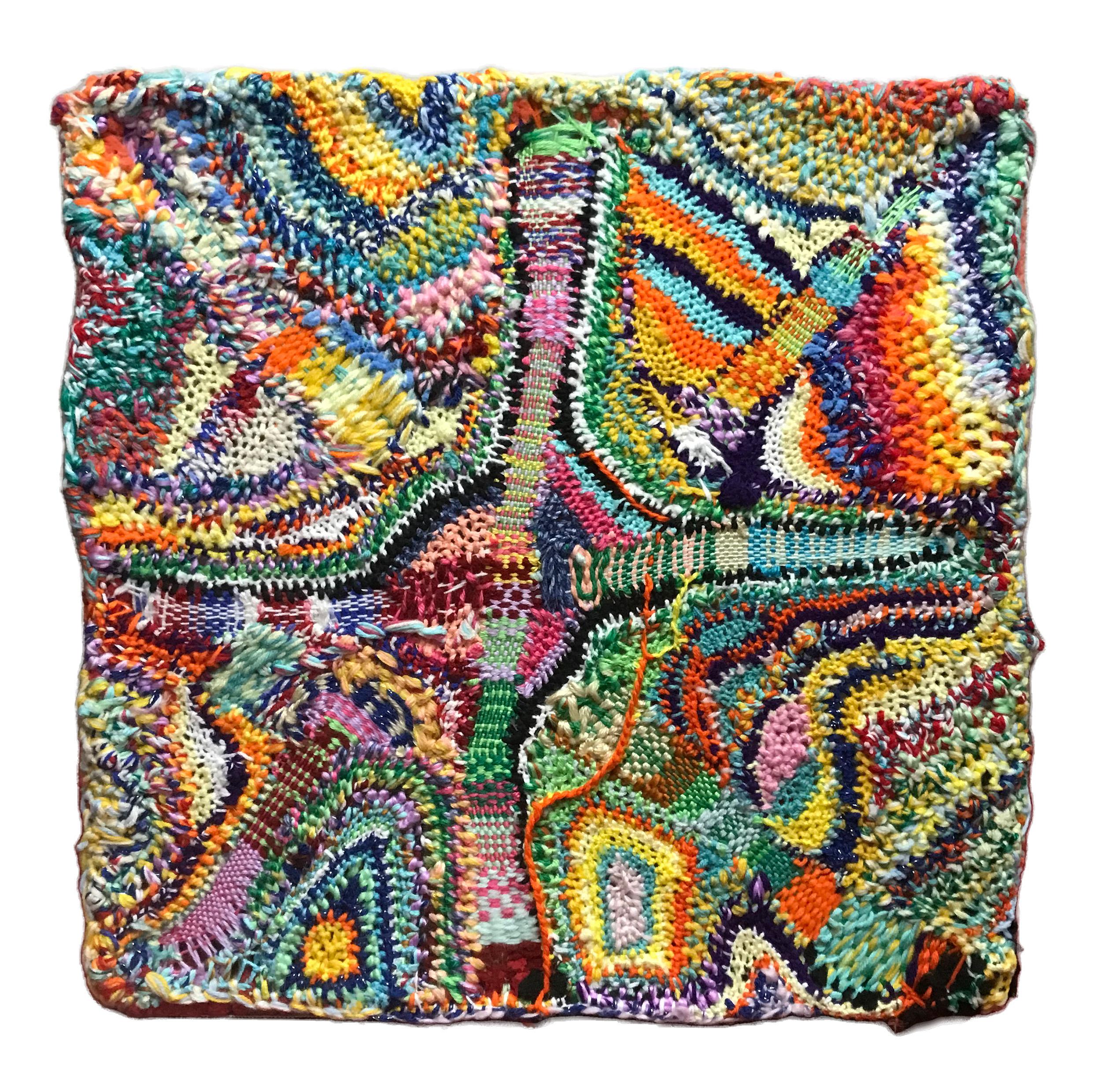 Abstract Sculpture Ethan Meyer - "Glossolalia", Contemporary, Woven, Fiber, Wall Hanging, Stretched, Abstract
