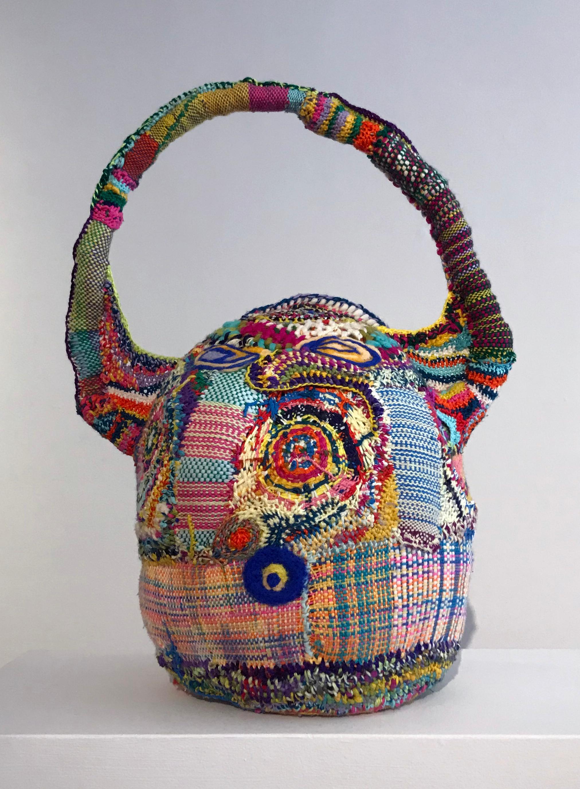 Contemporary Abstract Fiber Sculpture, Woven and Crocheted, 30 x 20 x 15 in - Mixed Media Art by Ethan Meyer