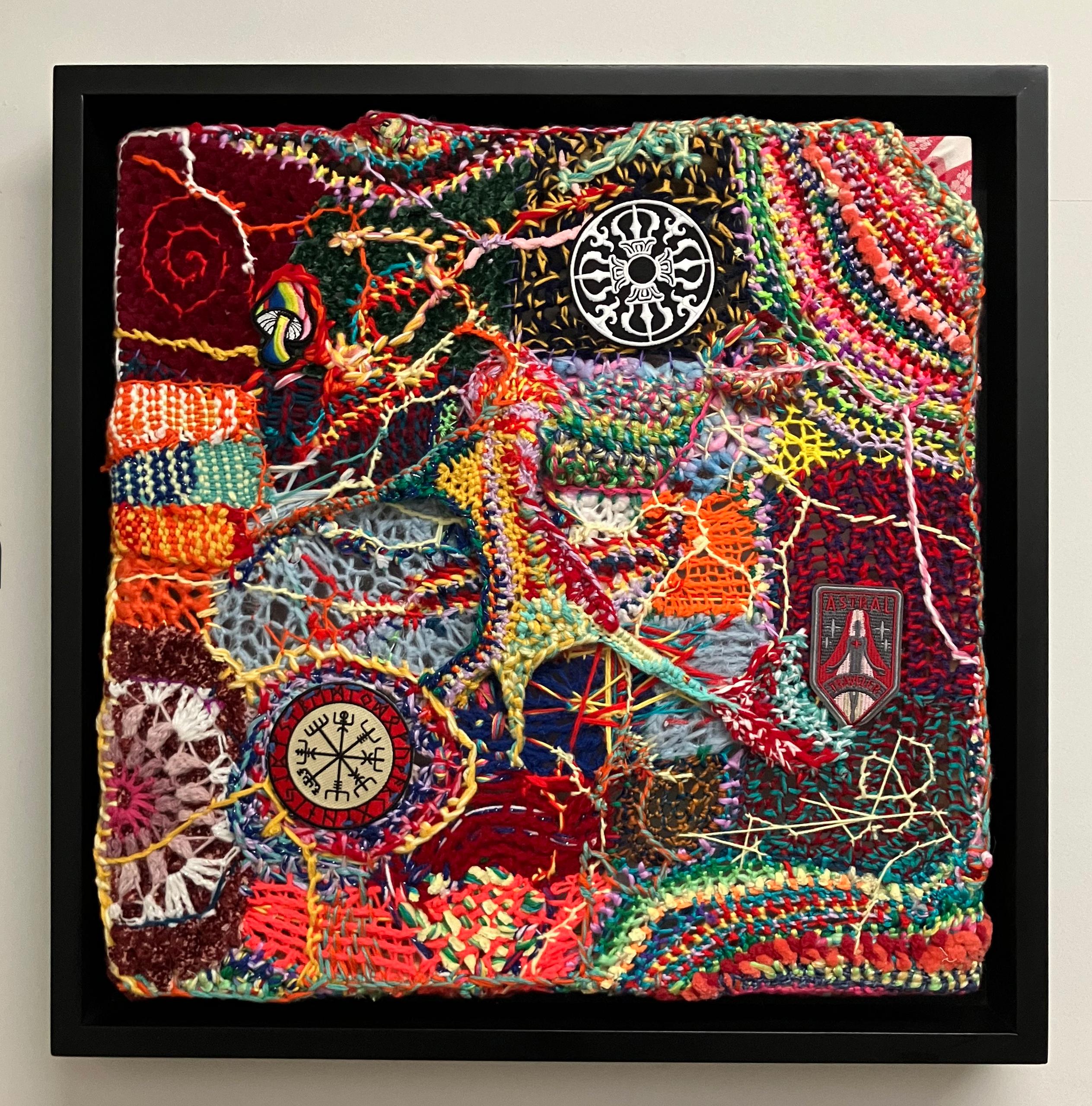 « Mon âme passera à travers les barrières de l'éternité », encadré, textile, fibre