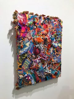 "Palinopsia", Contemporary, Fiber, Textile, Hand Woven, Abstract, Pattern, Color