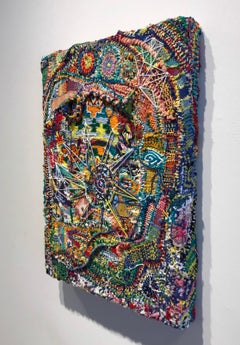 "La chiave è nella mia tasca", Contemporaneo, Astratto, Tessuto a mano, Tessile, Stitch by Stitch