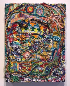 "The Key is in My Pocket", Contemporary, Abstract, Hand Woven, Textile, Stitched