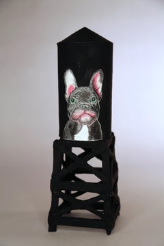 Water Tower Sculpture: 'French Bull Dog Black'