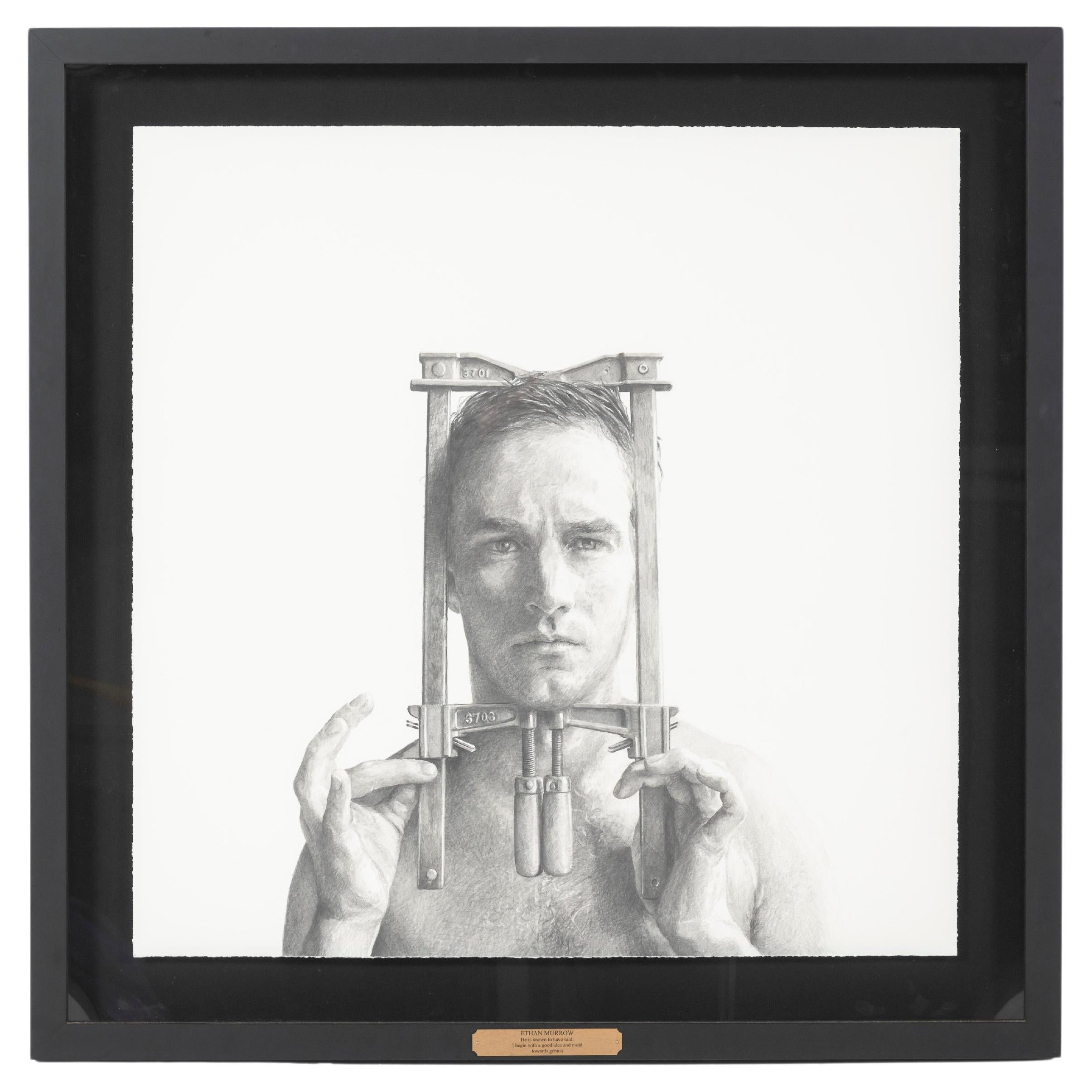 Ethan Murrow Disegno su carta con grafite incorniciata, 2010